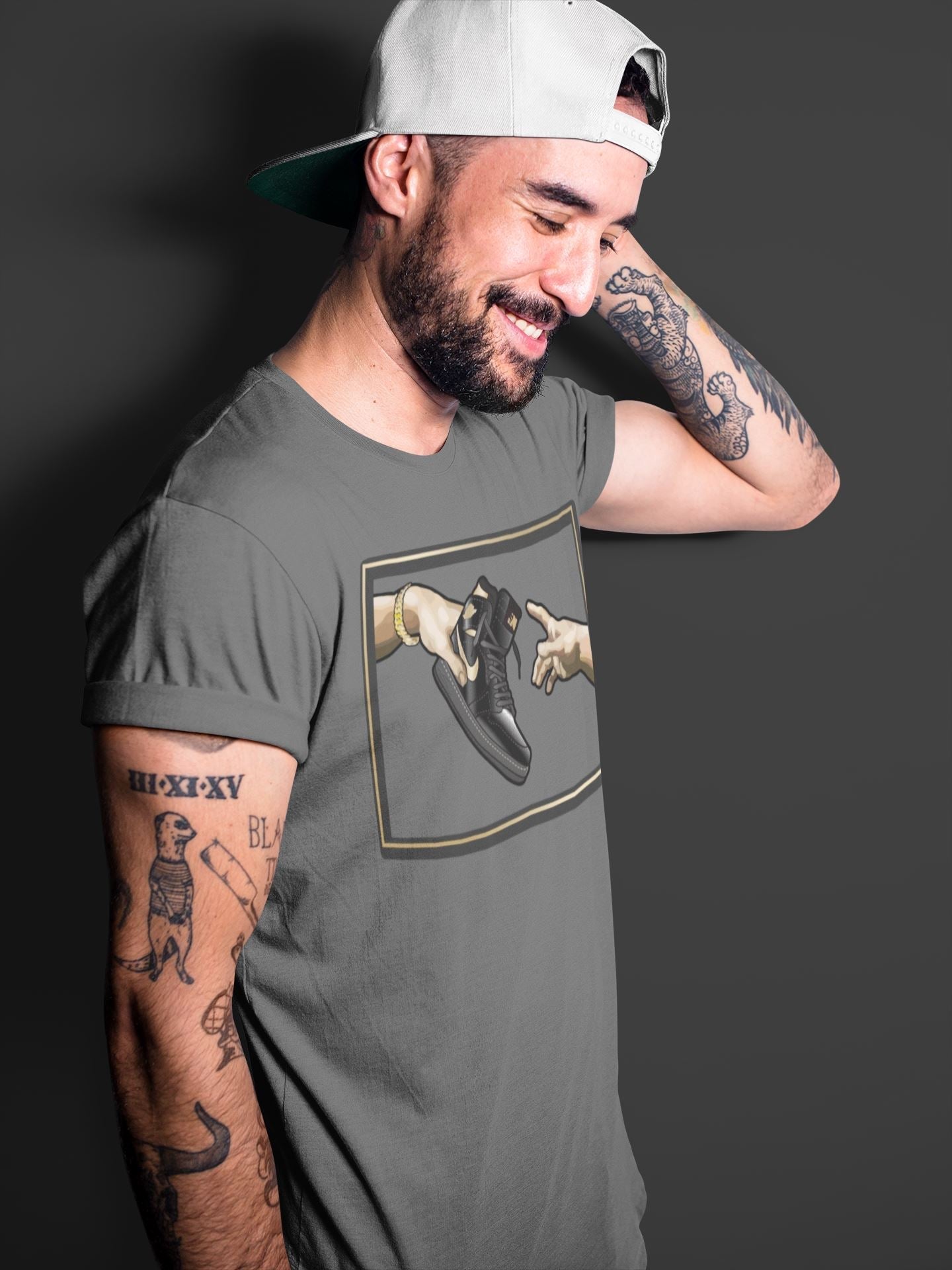Adam's Creation Unisex Tops - Air Jordan 1 Black Metallic Gold
