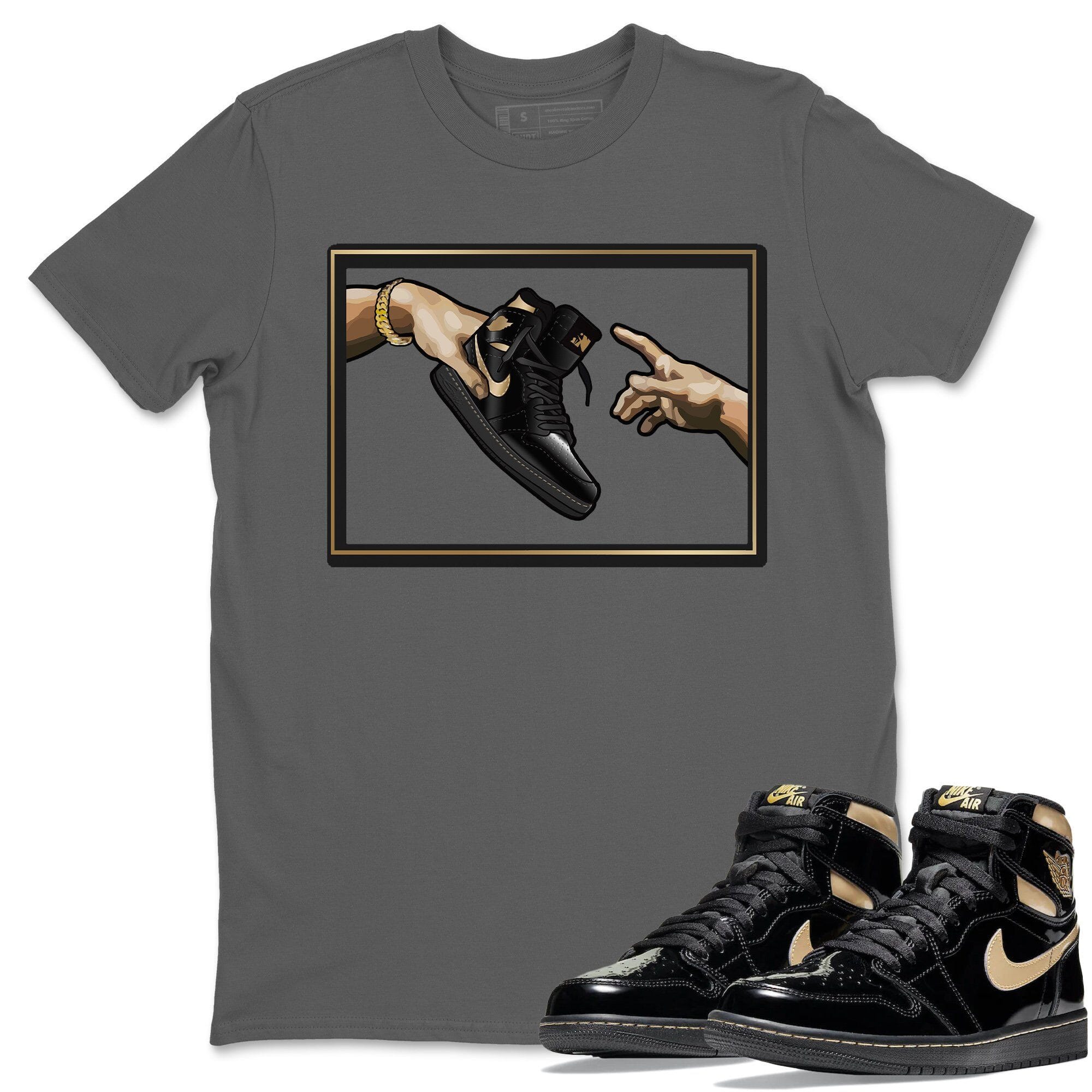 Adam's Creation Unisex Tops - Air Jordan 1 Black Metallic Gold