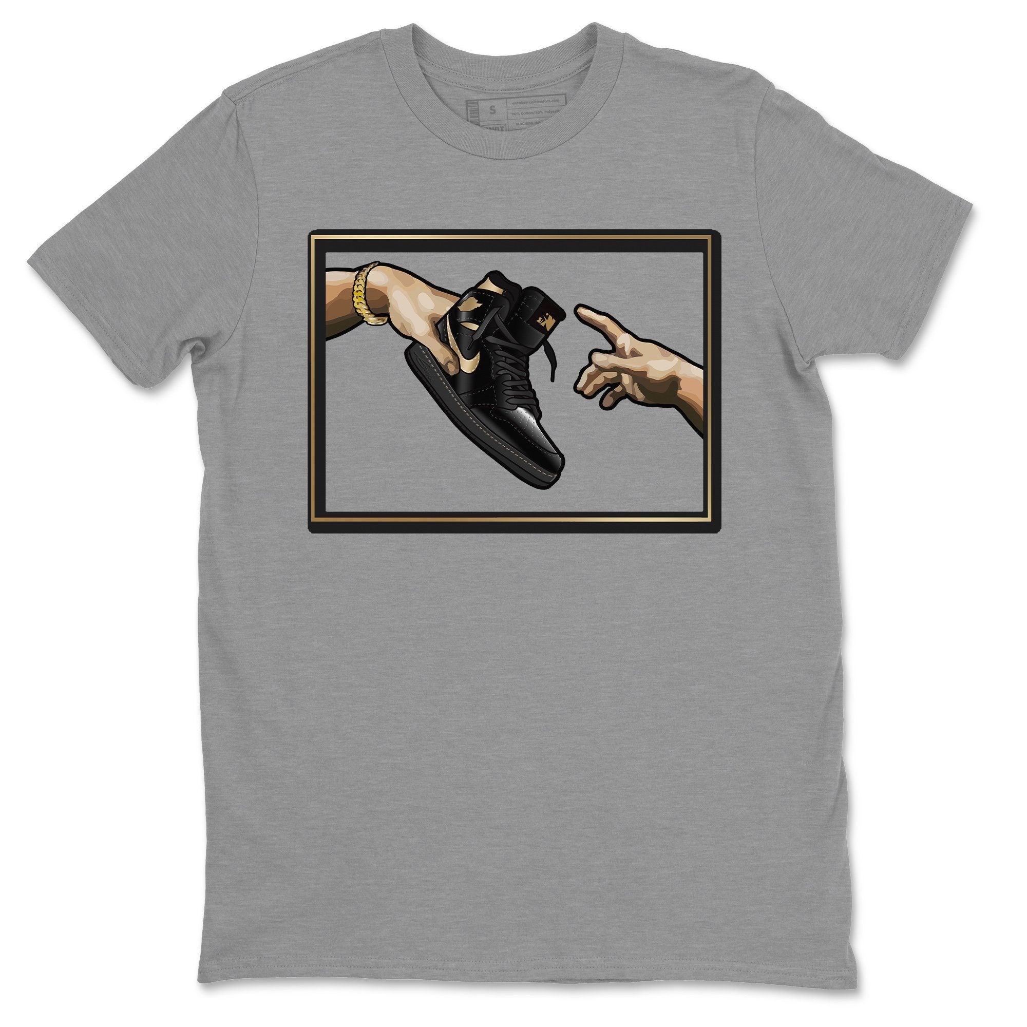 Adam's Creation Unisex Tops - Air Jordan 1 Black Metallic Gold