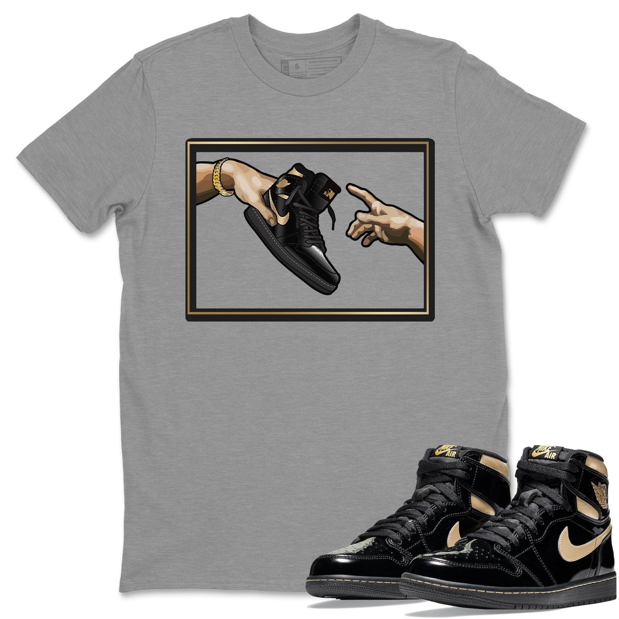Adam's Creation Unisex Tops - Air Jordan 1 Black Metallic Gold