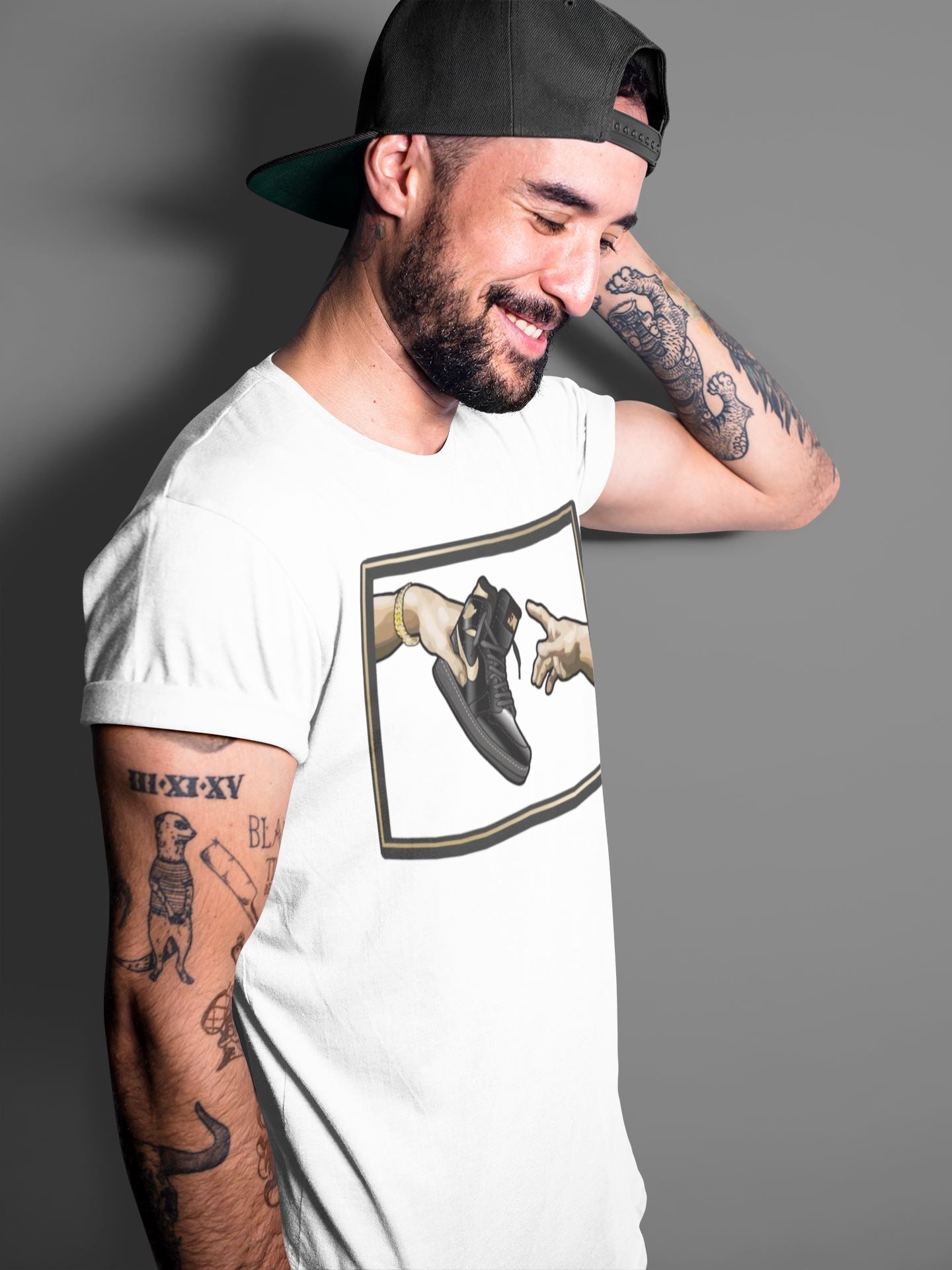 Adam's Creation Unisex Tops - Air Jordan 1 Black Metallic Gold