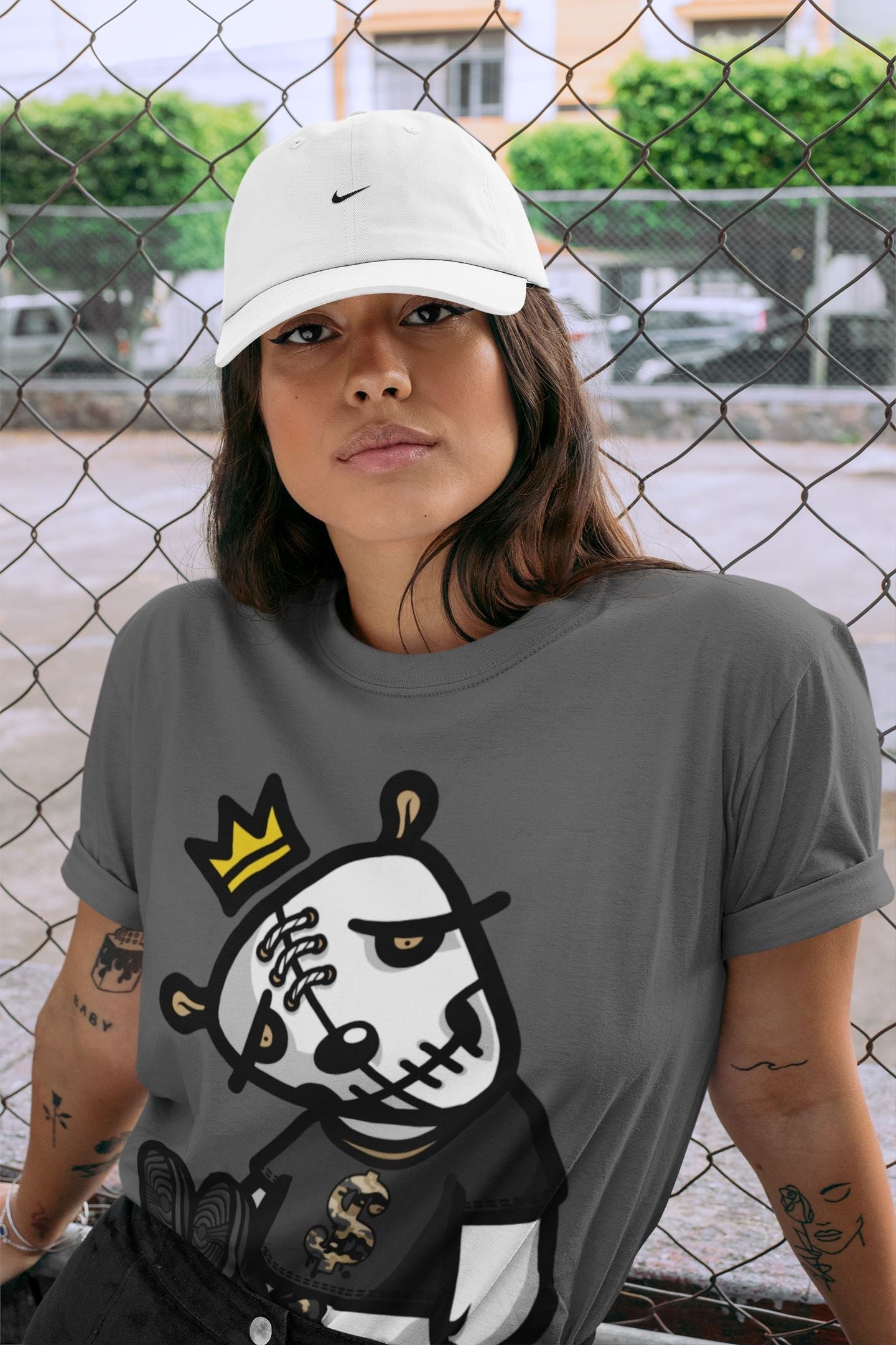 Dead Dolls Unisex Tops - Air Jordan 1 Black Metallic Gold