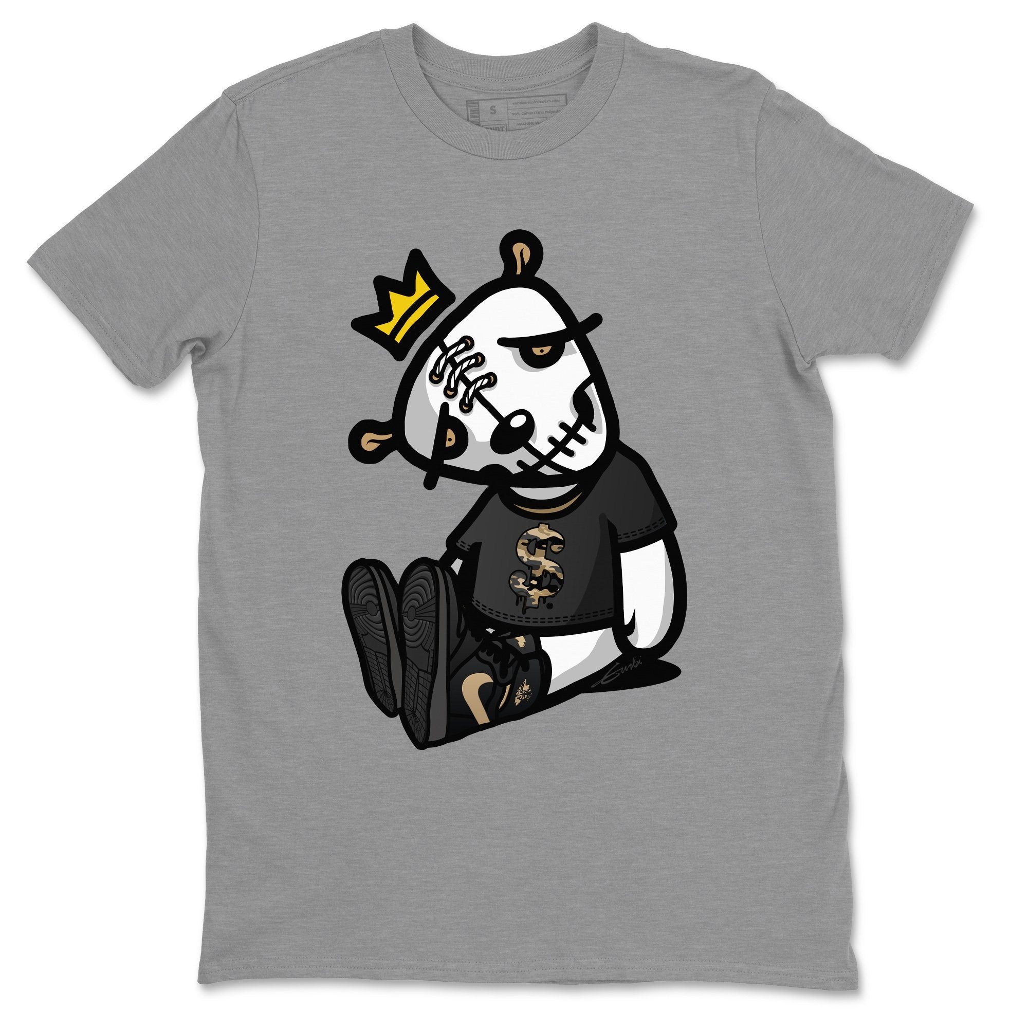 Dead Dolls Unisex Tops - Air Jordan 1 Black Metallic Gold