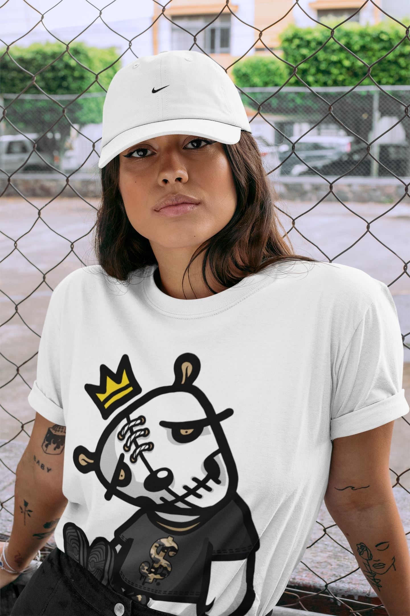 Dead Dolls Unisex Tops - Air Jordan 1 Black Metallic Gold