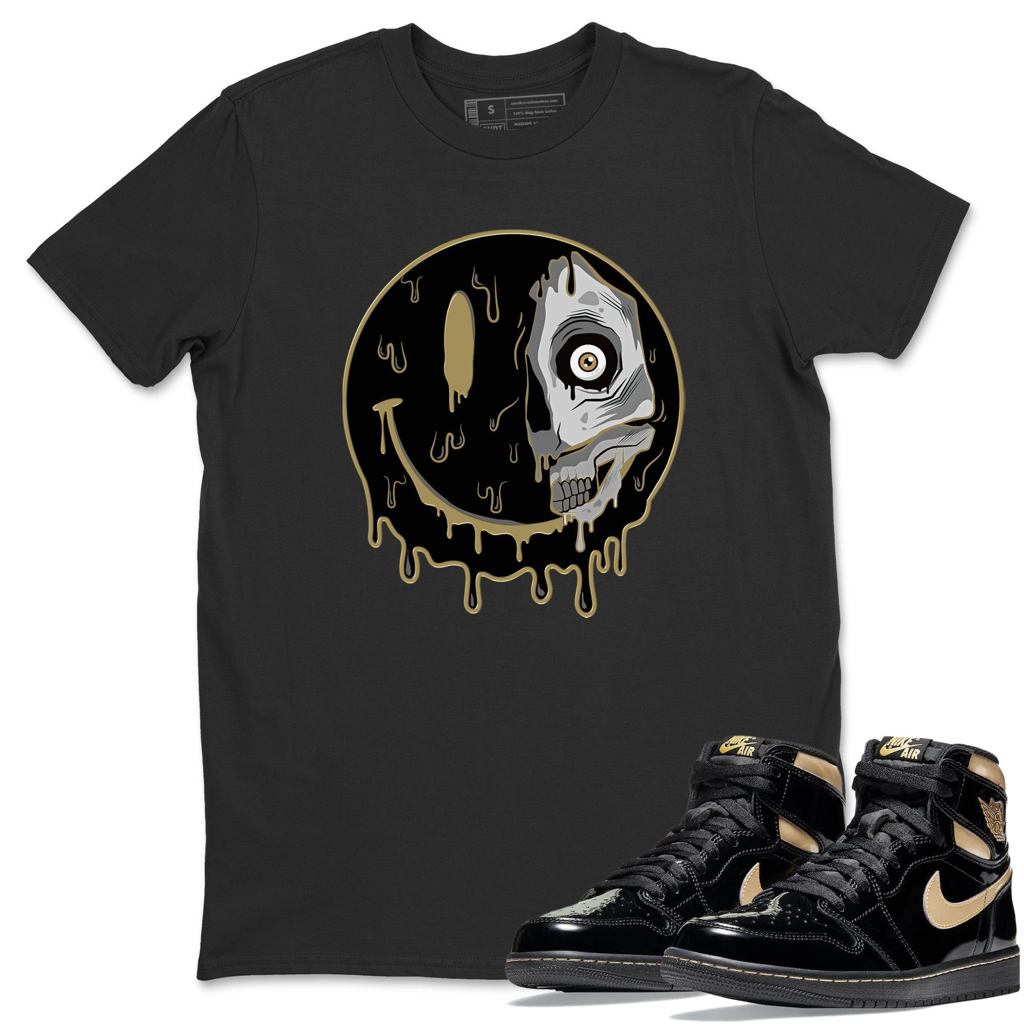 Dead Inside Unisex Tops - Air Jordan 1 Black Metallic Gold