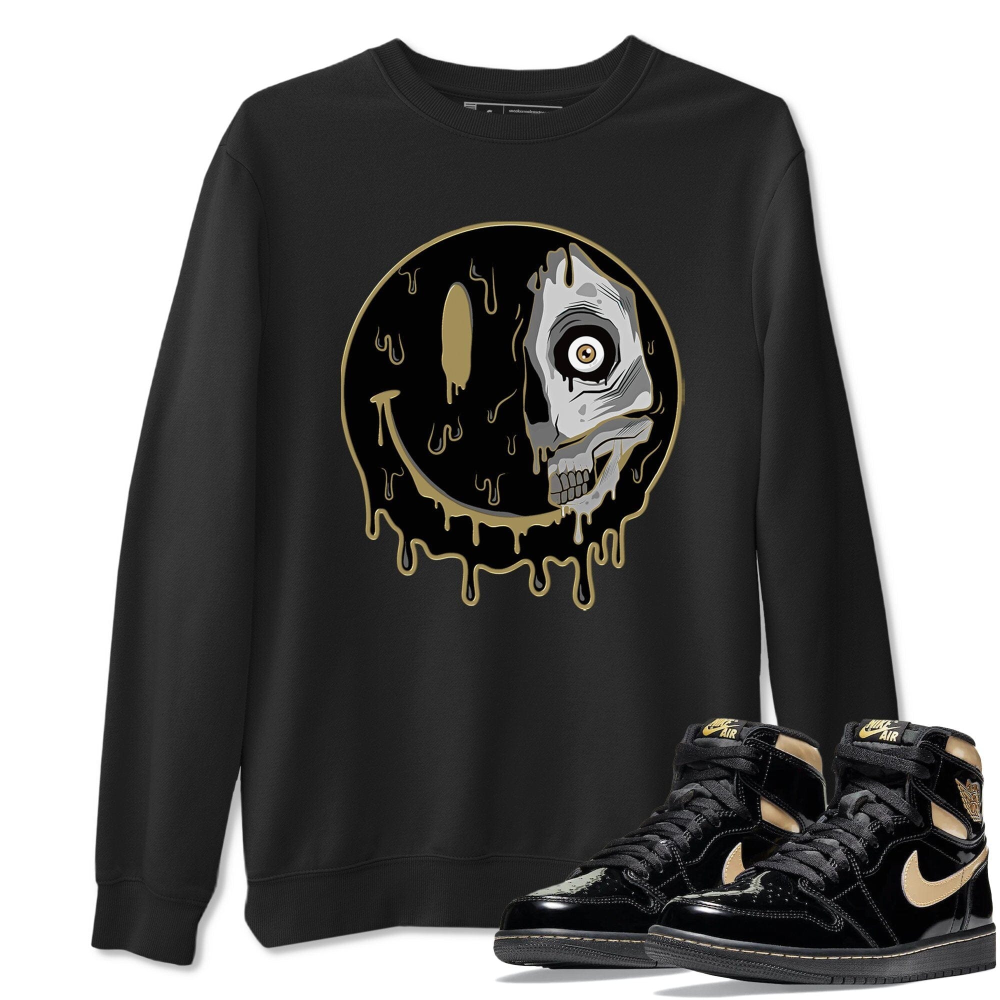 Dead Inside Unisex Tops - Air Jordan 1 Black Metallic Gold