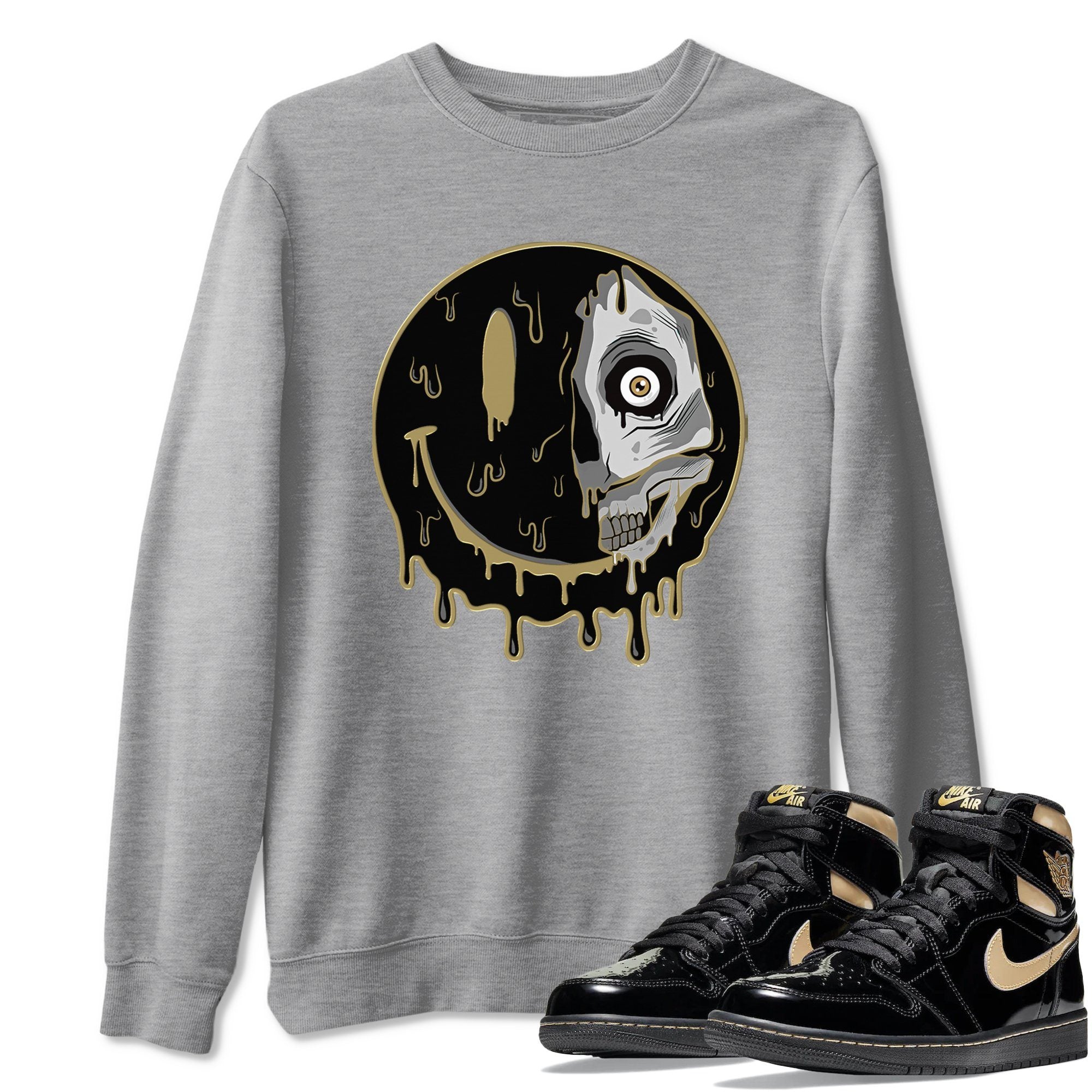 Dead Inside Unisex Tops - Air Jordan 1 Black Metallic Gold