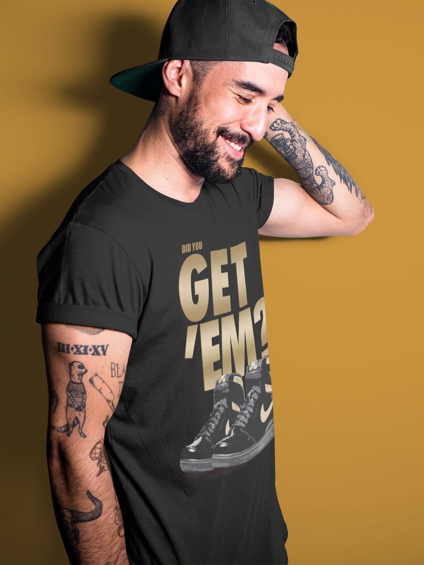 Did You Get 'Em Unisex Tops - Air Jordan 1 Black Metallic Gold