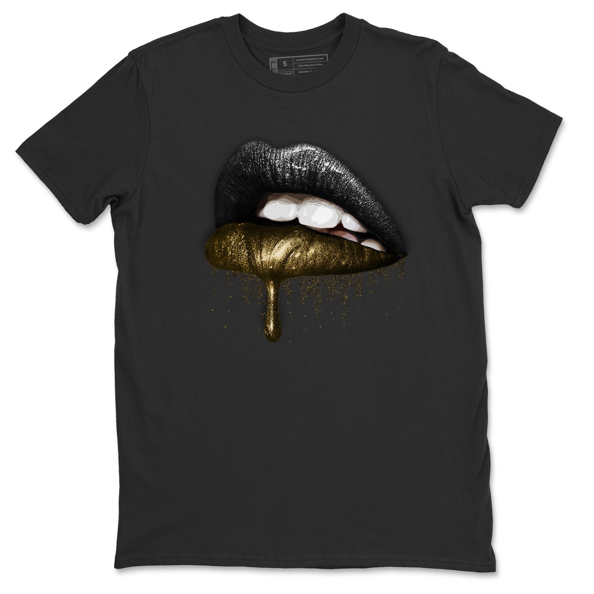 Dripping Lips Unisex Tops - Air Jordan 1 Black Metallic Gold