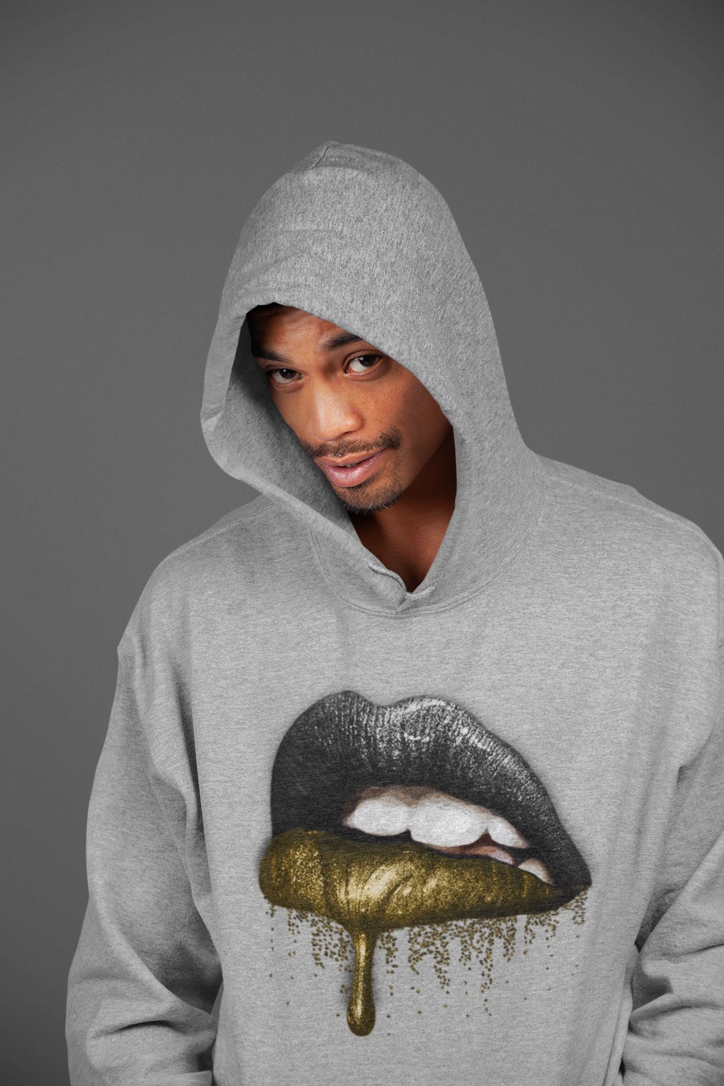 Dripping Lips Unisex Tops - Air Jordan 1 Black Metallic Gold