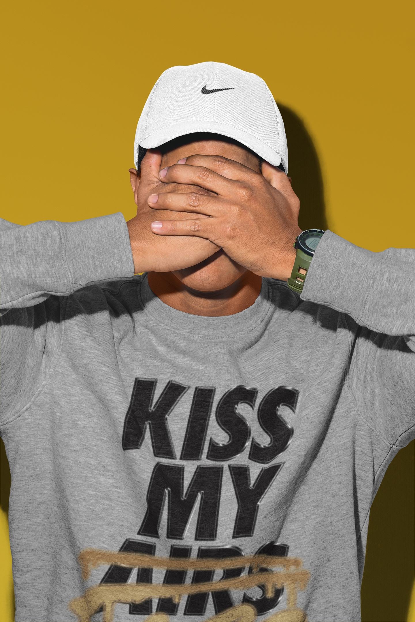 Kiss My Ass Unisex Tops - Air Jordan 1 Black Metallic Gold