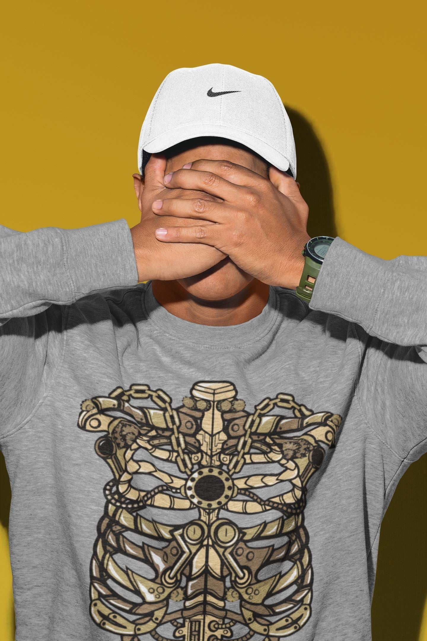 Metallic Ribcage Unisex Tops - Air Jordan 1 Black Metallic Gold