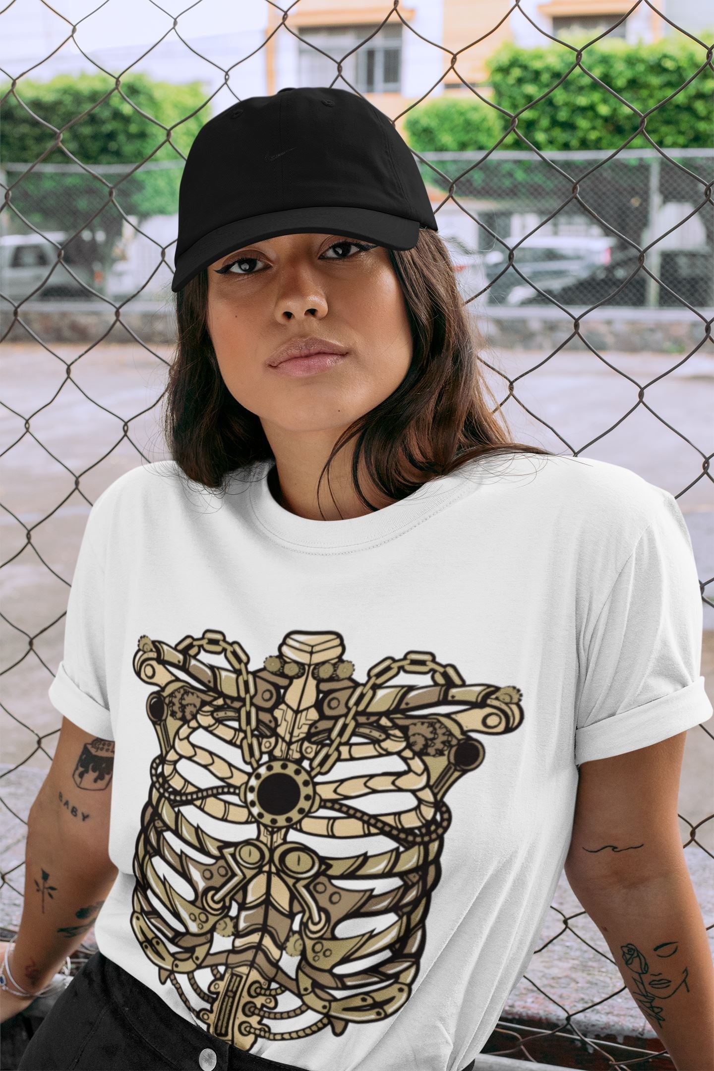Metallic Ribcage Unisex Tops - Air Jordan 1 Black Metallic Gold
