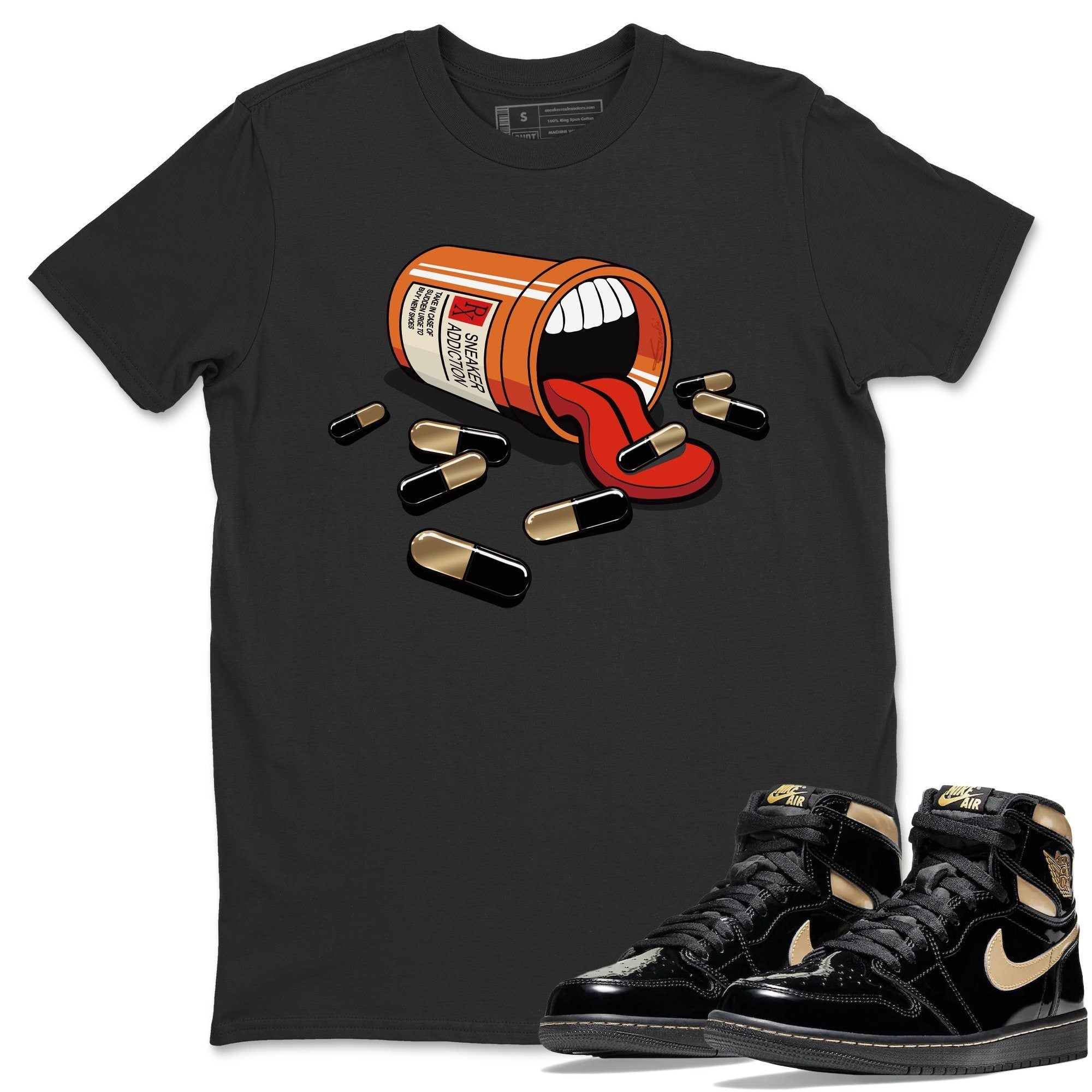 snkmatch Addiction Unisex Tops - Air Jordan 1 Black Metallic Gold
