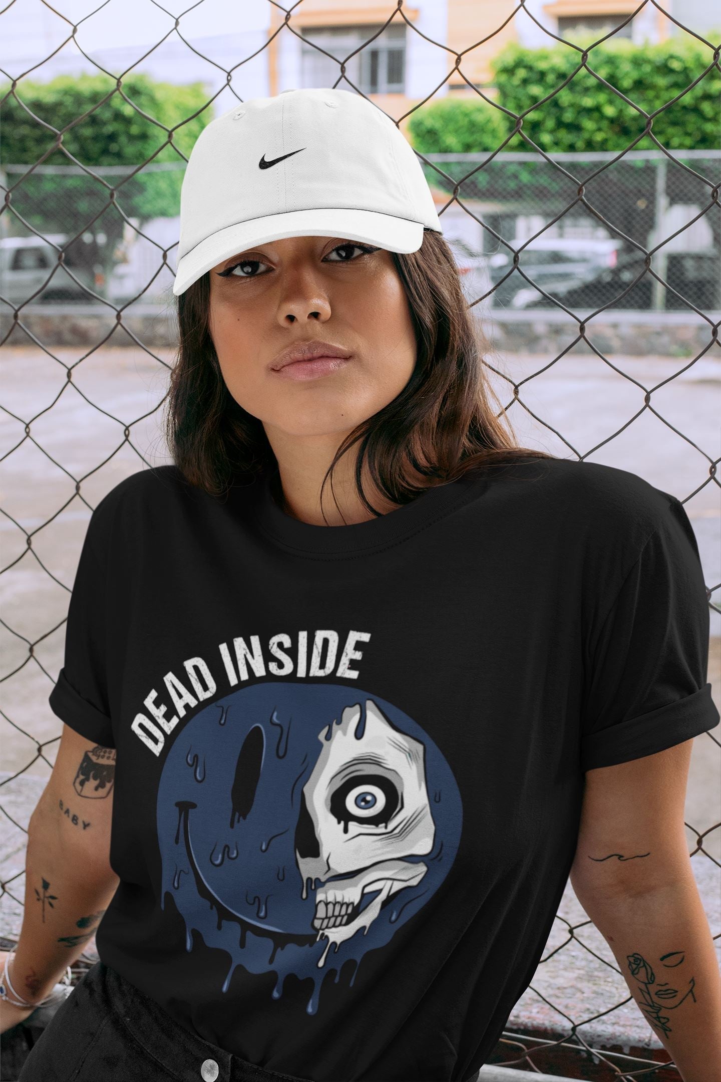 Dead Inside Unisex Tops - Air Jordan 1 Midnight Navy