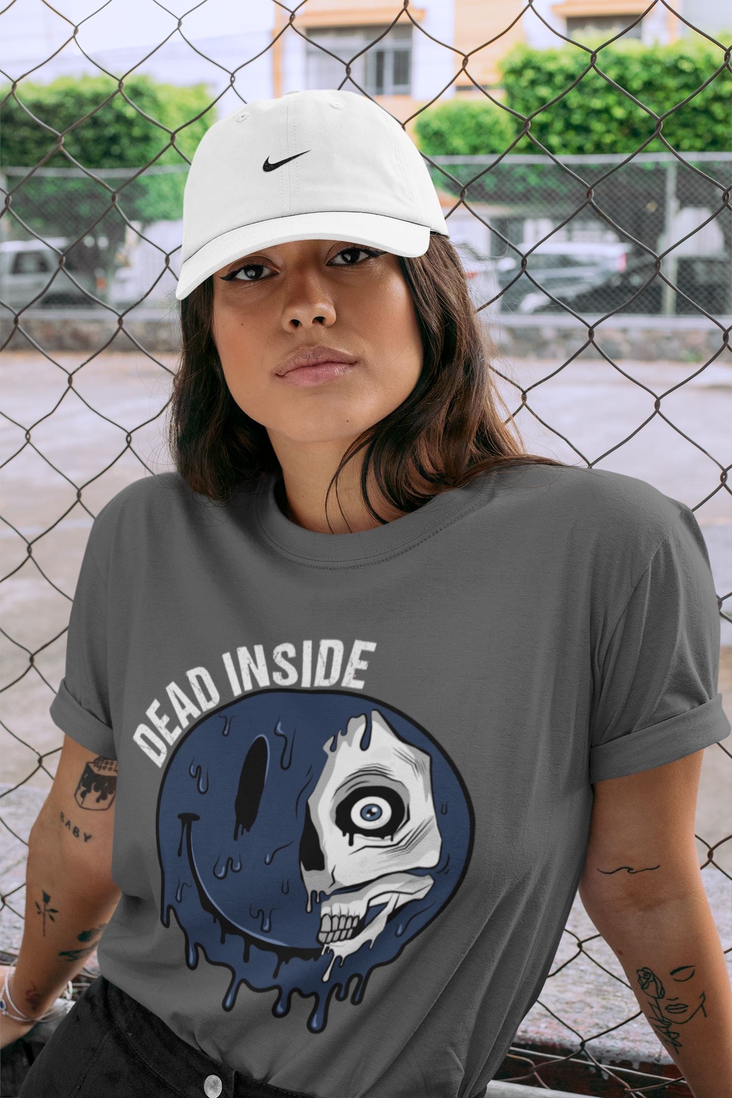 Dead Inside Unisex Tops - Air Jordan 1 Midnight Navy