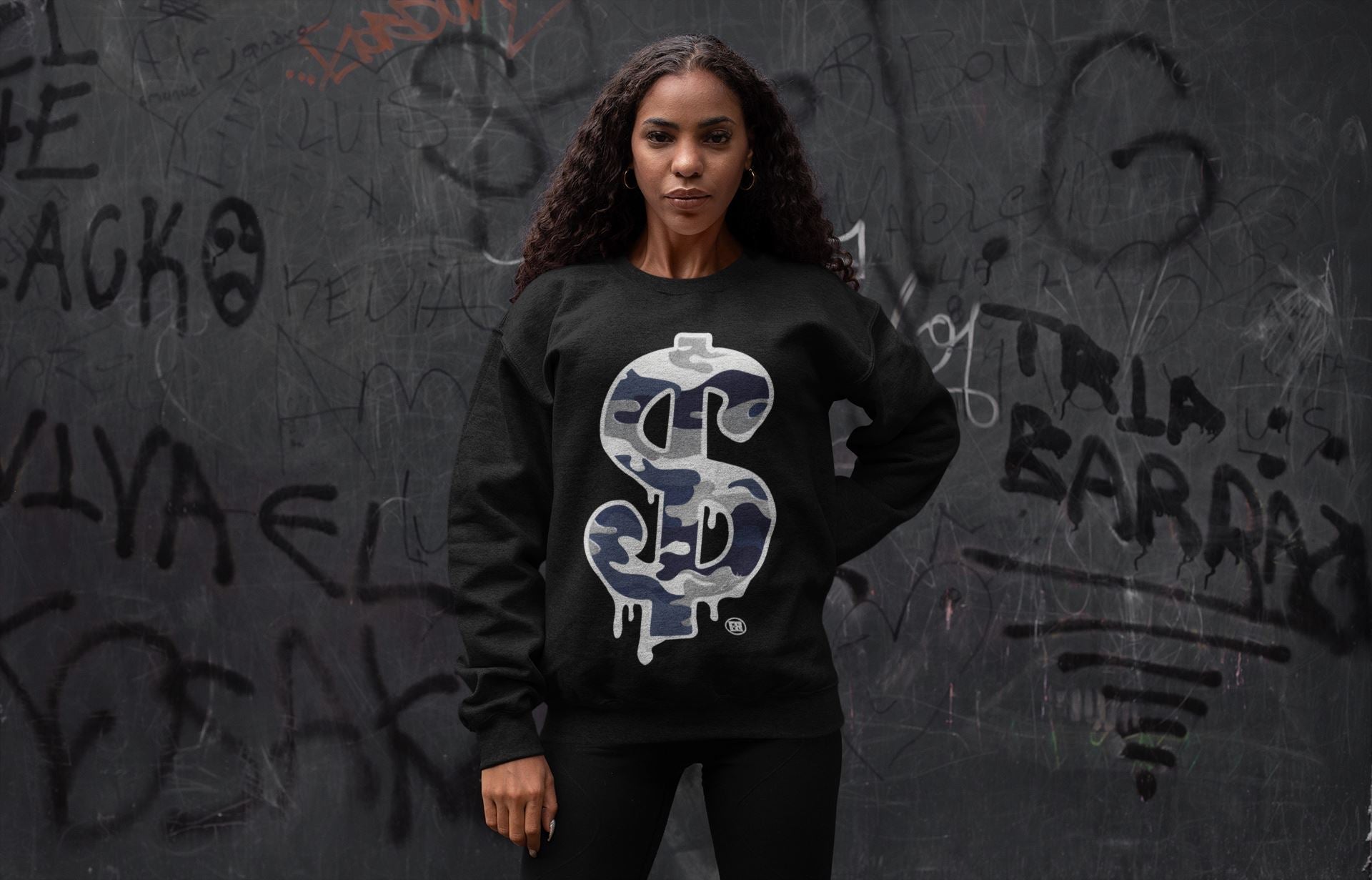 Dollar Camo Unisex Tops - Air Jordan 1 Midnight Navy