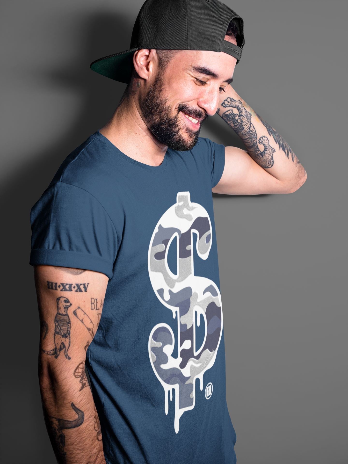 Dollar Camo Unisex Tops - Air Jordan 1 Midnight Navy