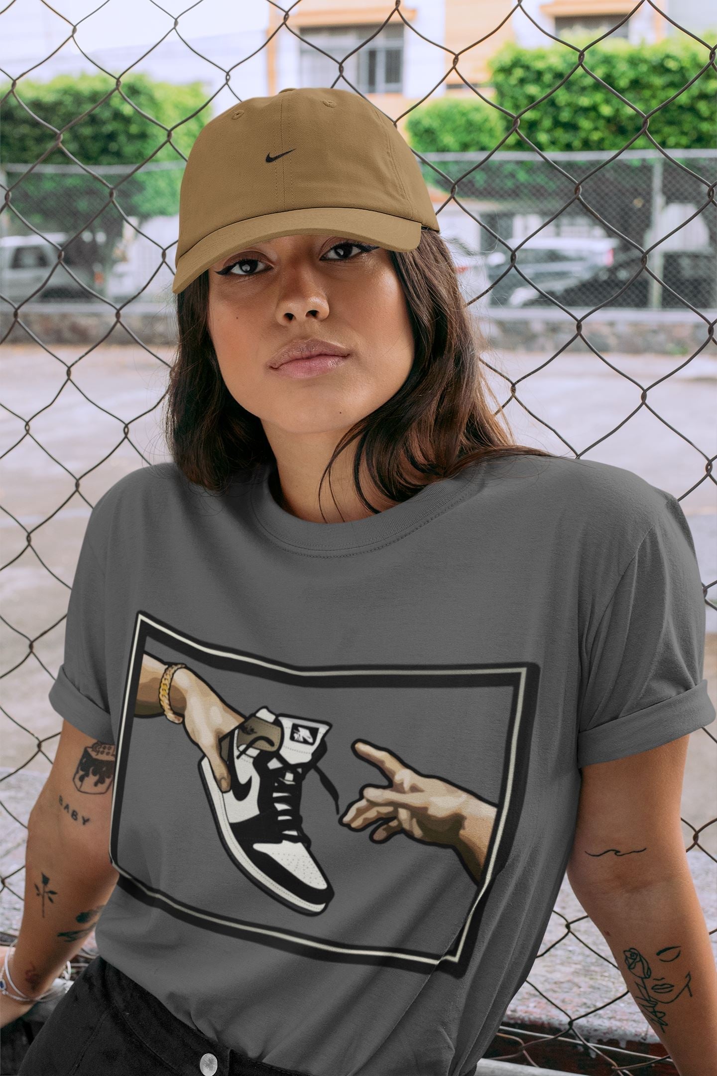 Adam's Creation Unisex Tops - Air Jordan 1 Dark Mocha