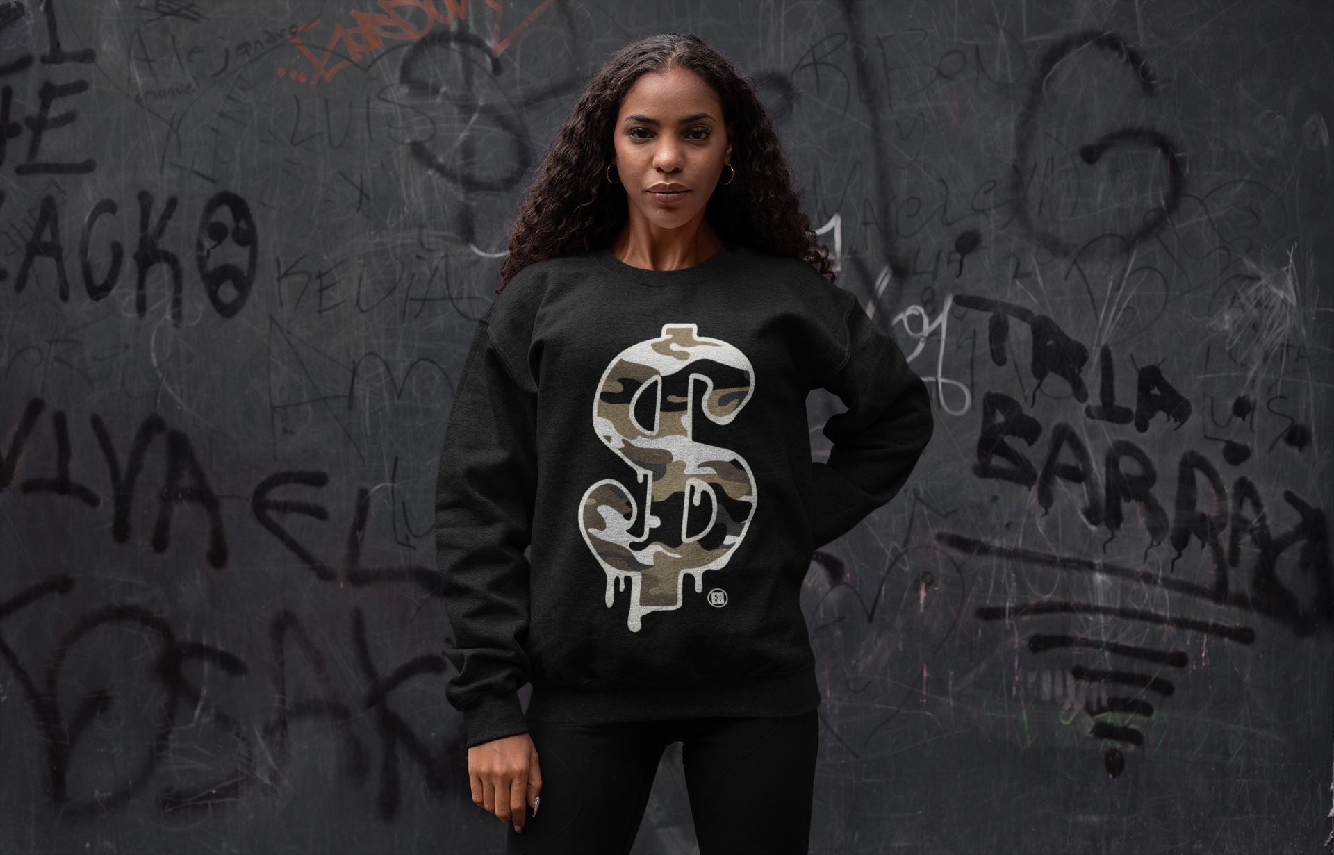 Dollar Camo Unisex Tops - Air Jordan 1 Dark Mocha