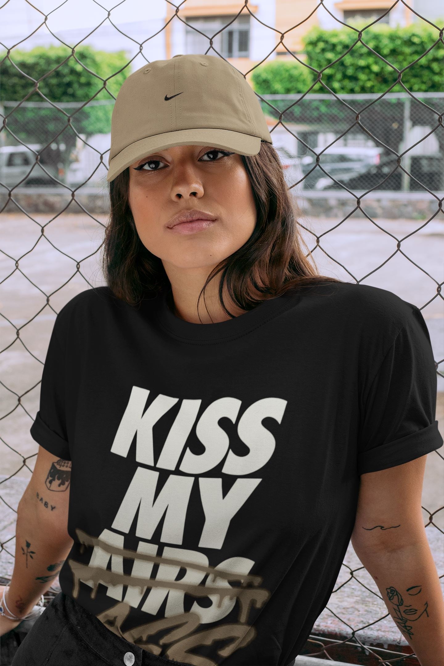 Kiss My Ass Unisex Tops - Air Jordan 1 Dark Mocha