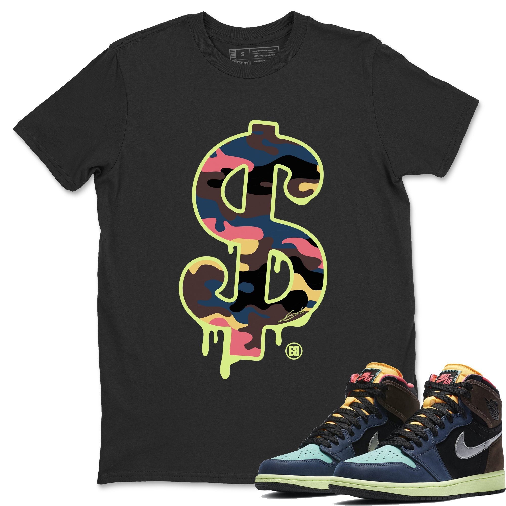 Dollar Camo Unisex Tops - Air Jordan 1 Bio Hack