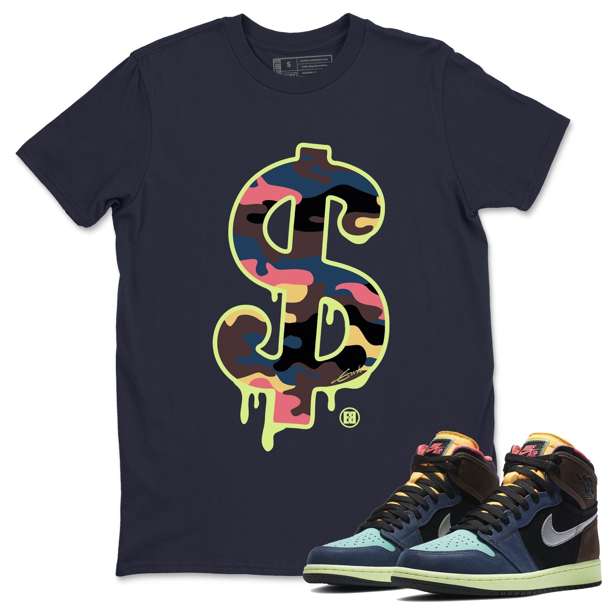 Dollar Camo Unisex Tops - Air Jordan 1 Bio Hack