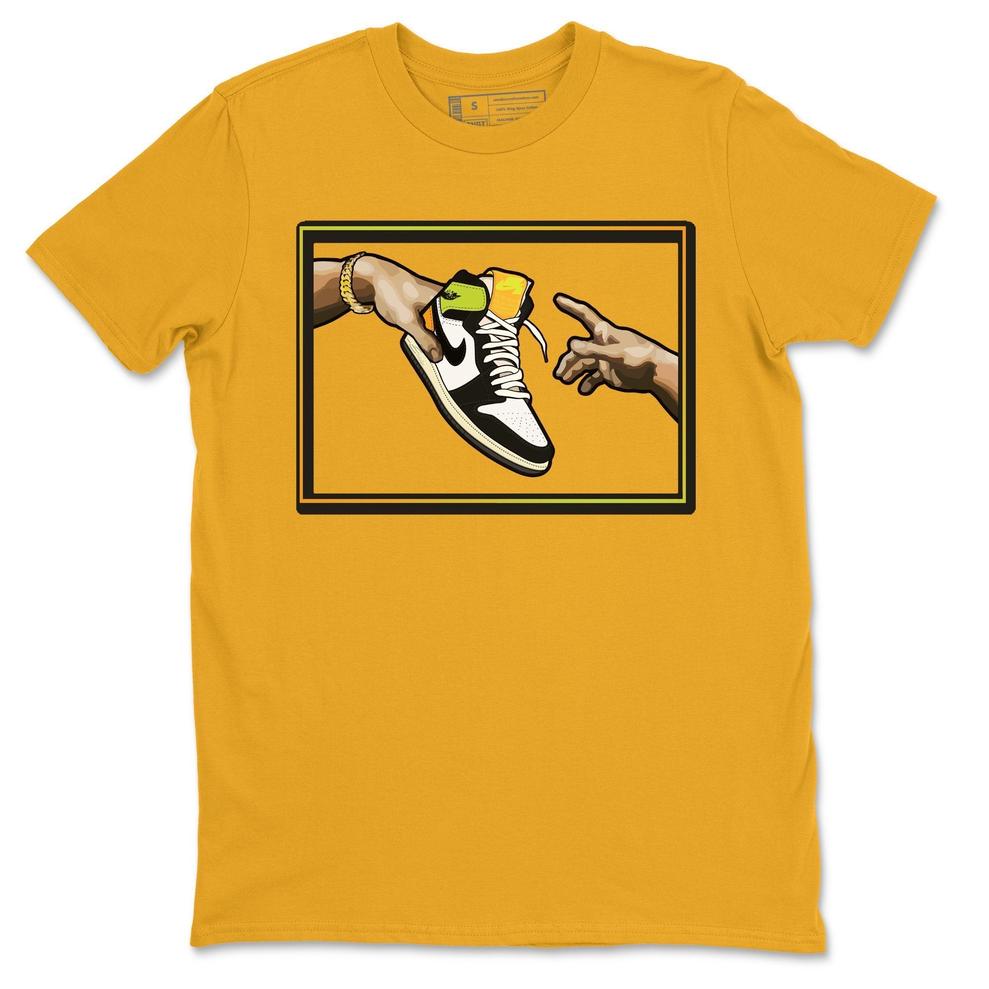 Adam's Creation Unisex Tops - Air Jordan 1 Volt Gold