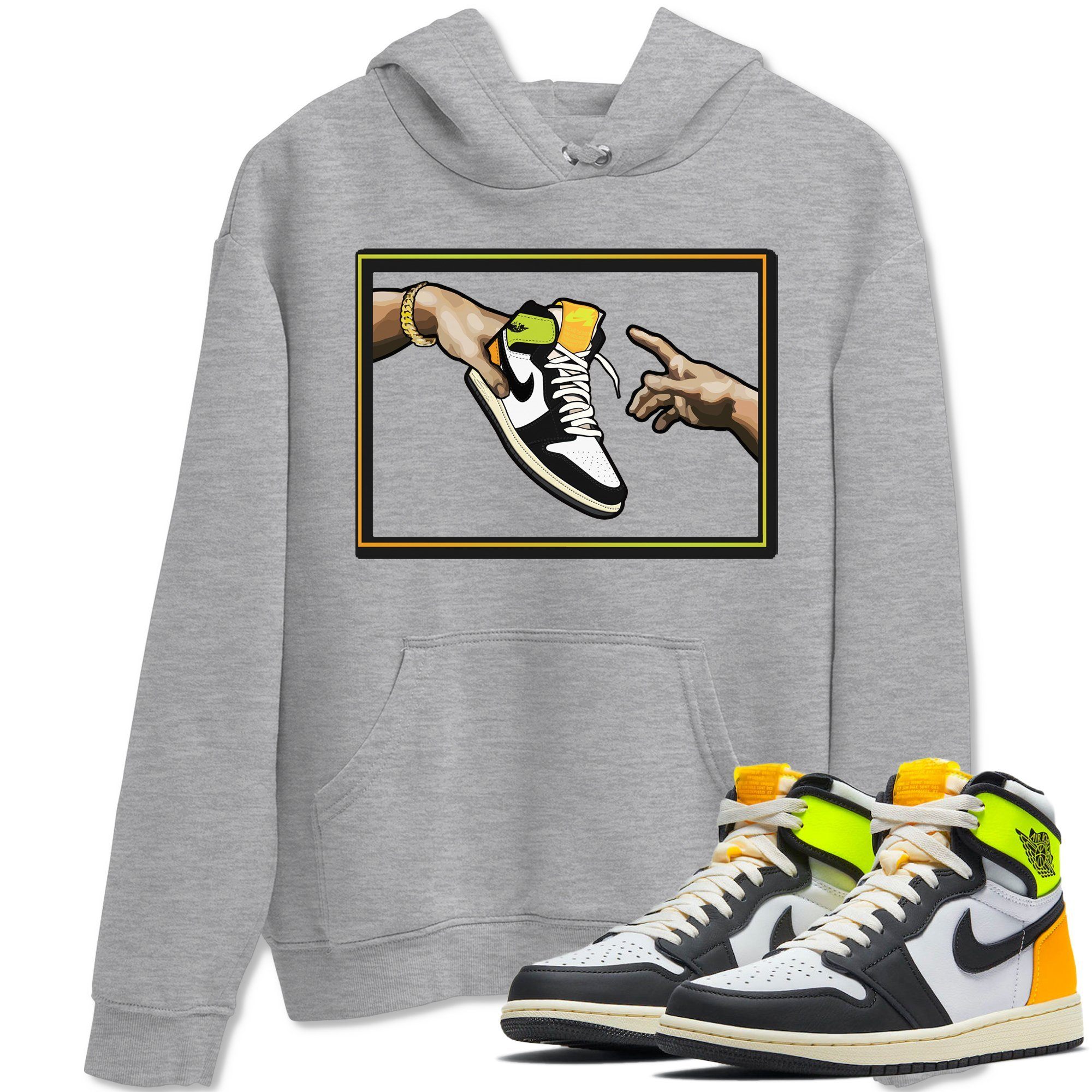 Adam's Creation Unisex Tops - Air Jordan 1 Volt Gold