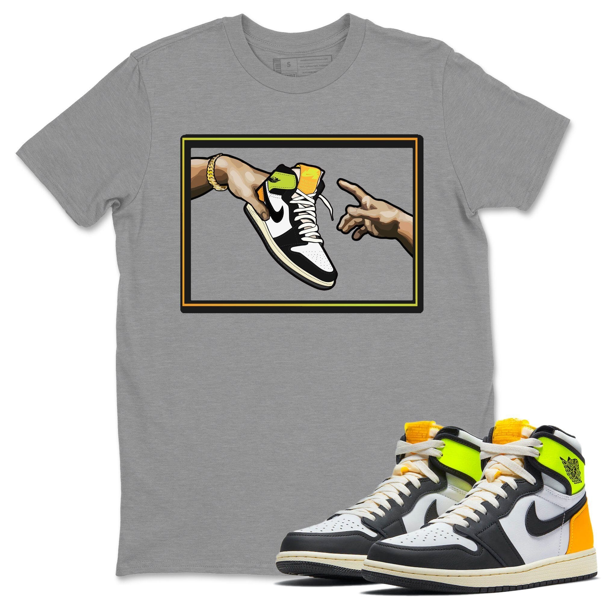 Adam's Creation Unisex Tops - Air Jordan 1 Volt Gold