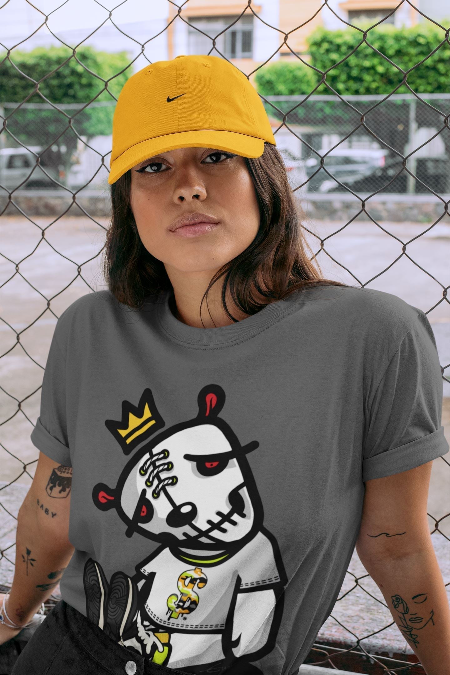 Dead Dolls Unisex Tops - Air Jordan 1 Volt Gold