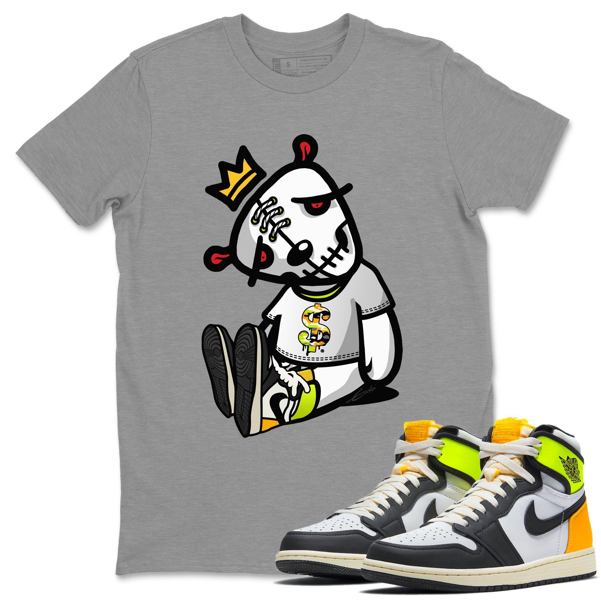 Dead Dolls Unisex Tops - Air Jordan 1 Volt Gold