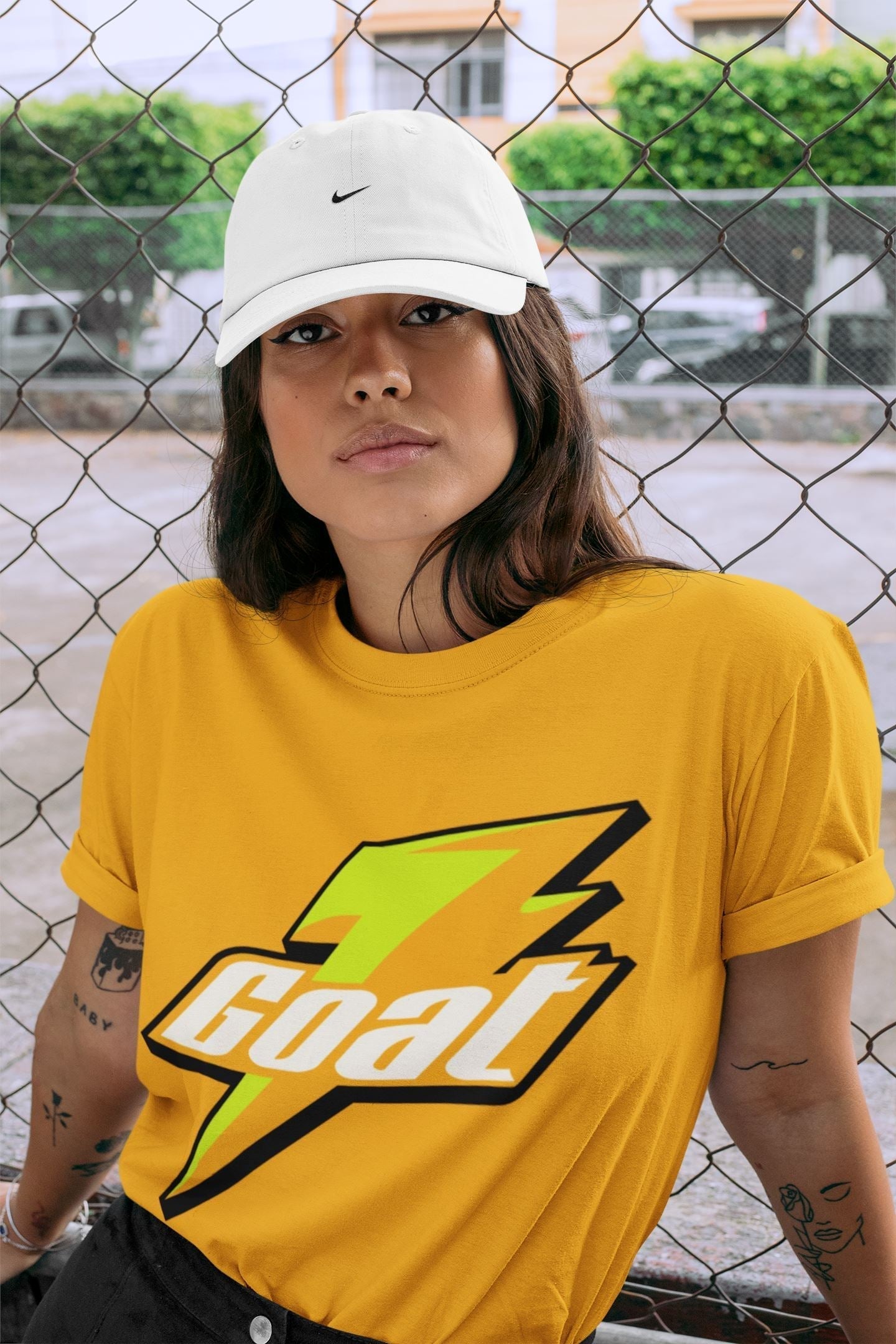 Goat Unisex Tops - Air Jordan 1 Volt Gold