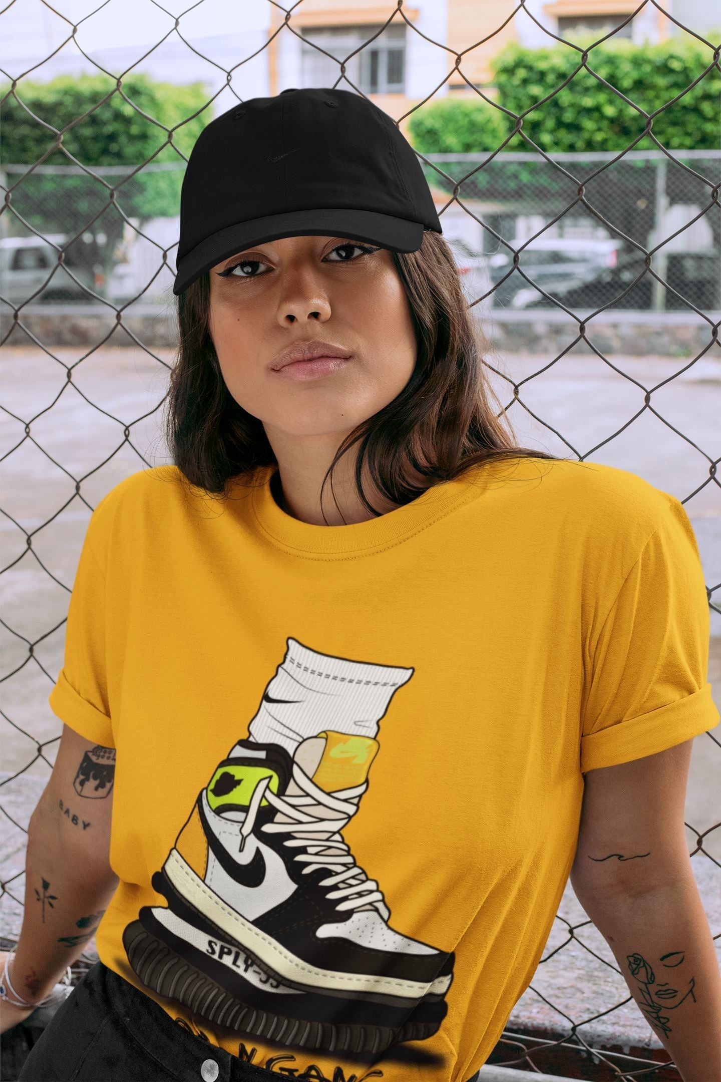 Air Jordan Gang Unisex Tops - Air Jordan 1 Volt Gold