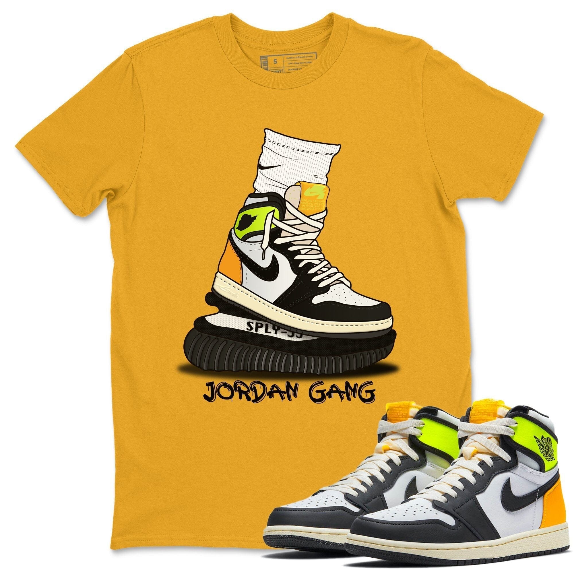Air Jordan Gang Unisex Tops - Air Jordan 1 Volt Gold