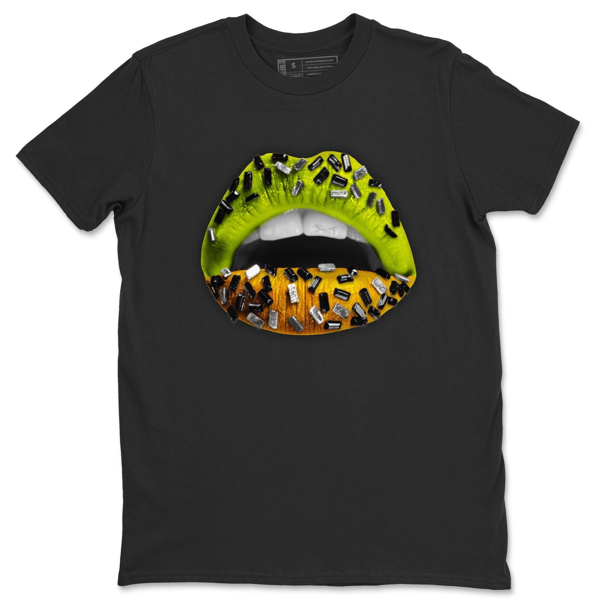 Lips Jewel Unisex Tops - Air Jordan 1 Volt Gold