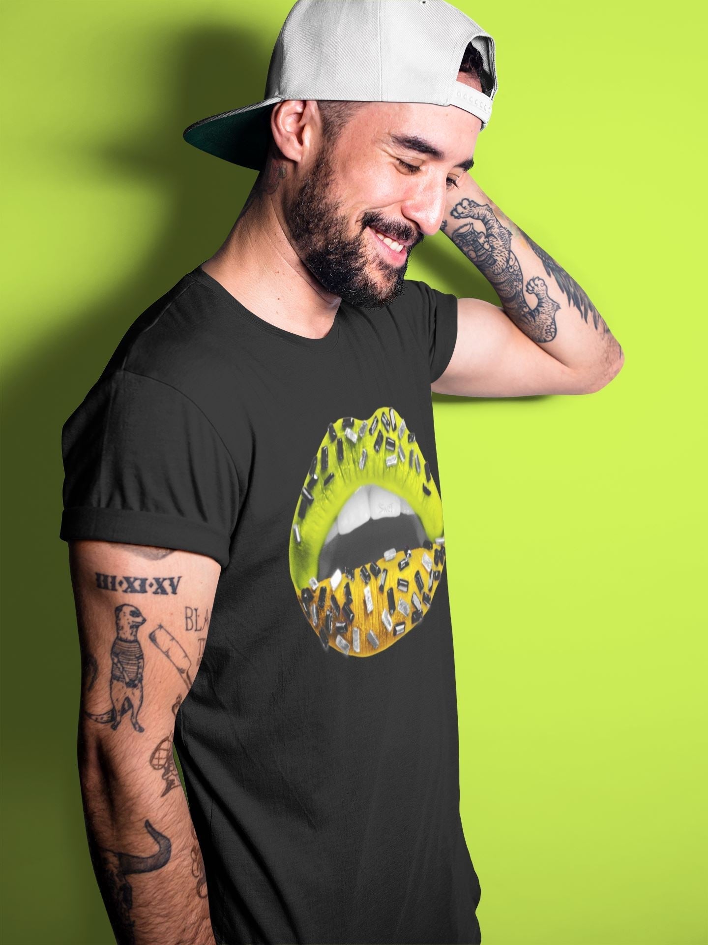 Lips Jewel Unisex Tops - Air Jordan 1 Volt Gold