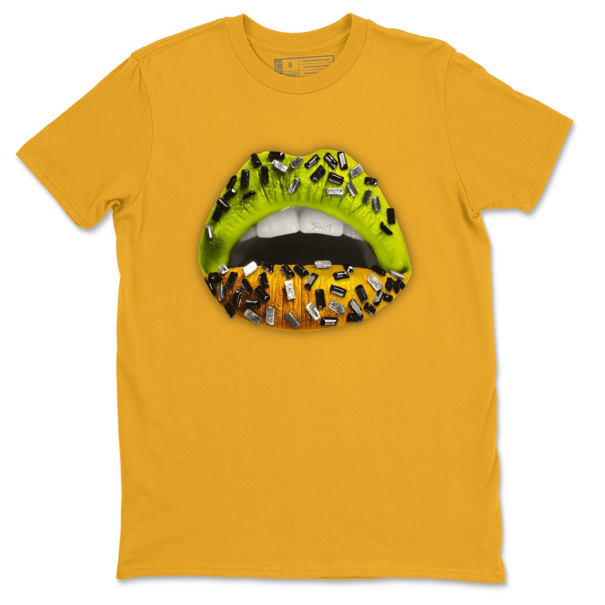 Lips Jewel Unisex Tops - Air Jordan 1 Volt Gold