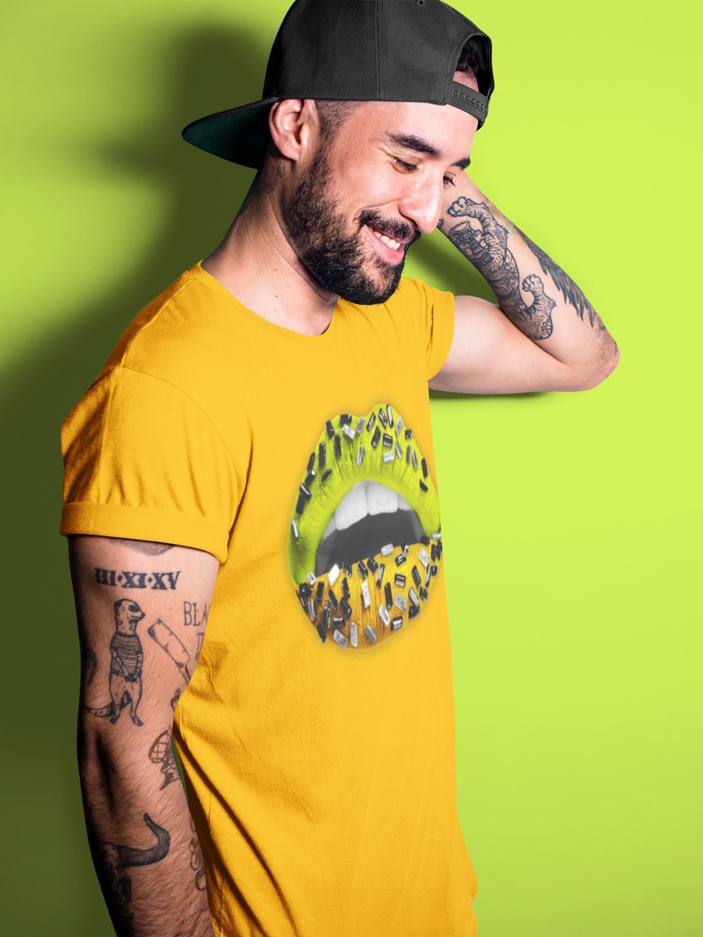 Lips Jewel Unisex Tops - Air Jordan 1 Volt Gold
