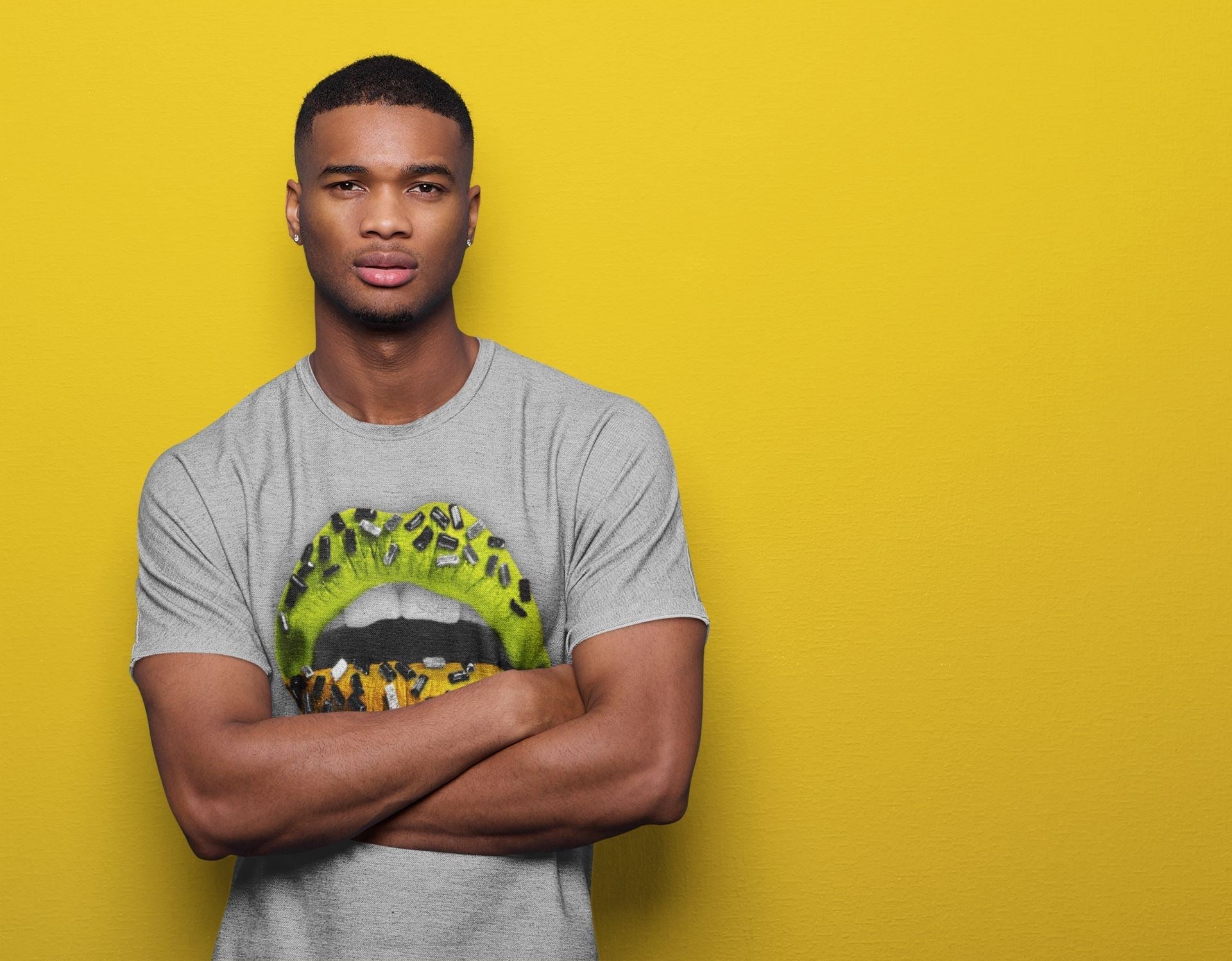 Lips Jewel Unisex Tops - Air Jordan 1 Volt Gold