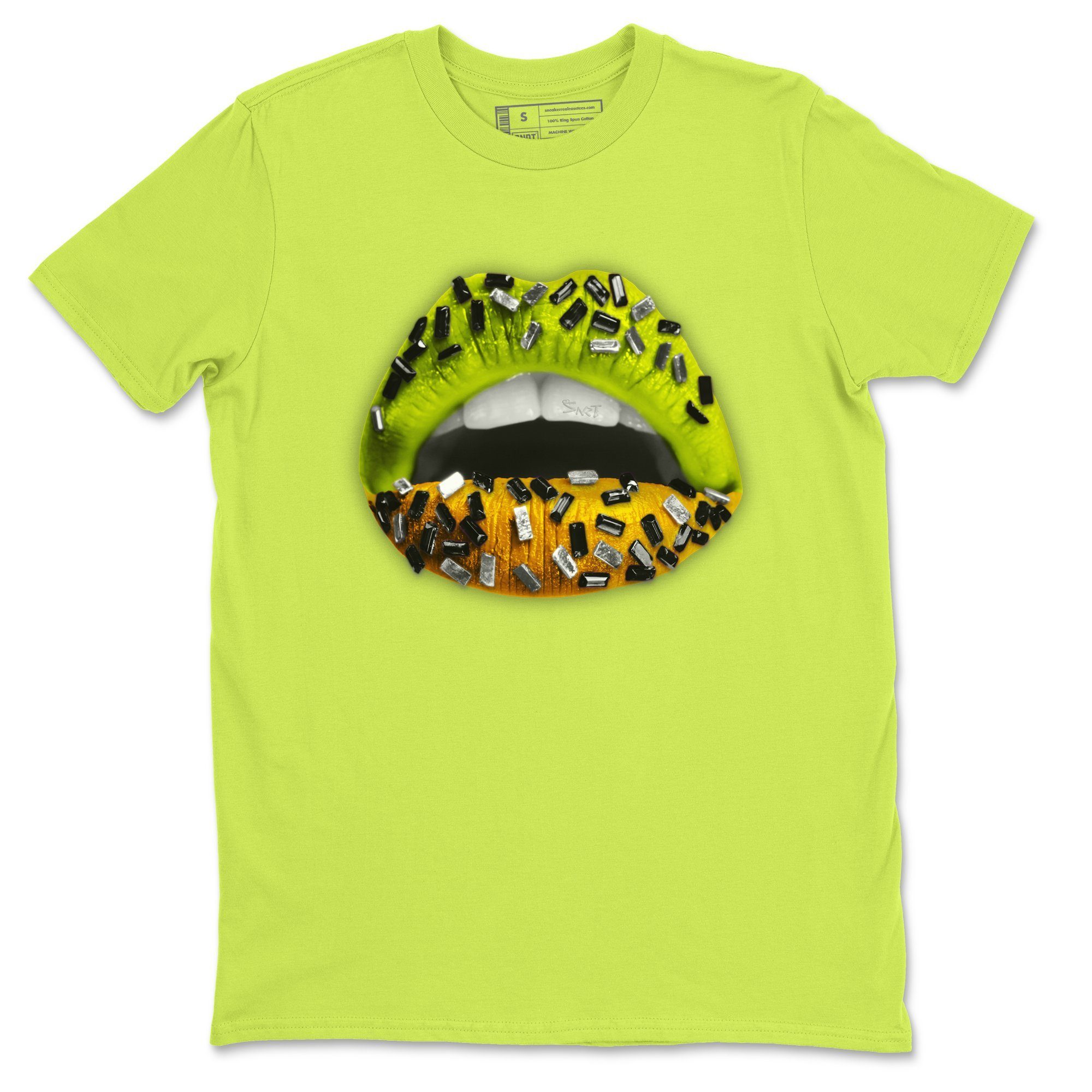 Lips Jewel Unisex Tops - Air Jordan 1 Volt Gold