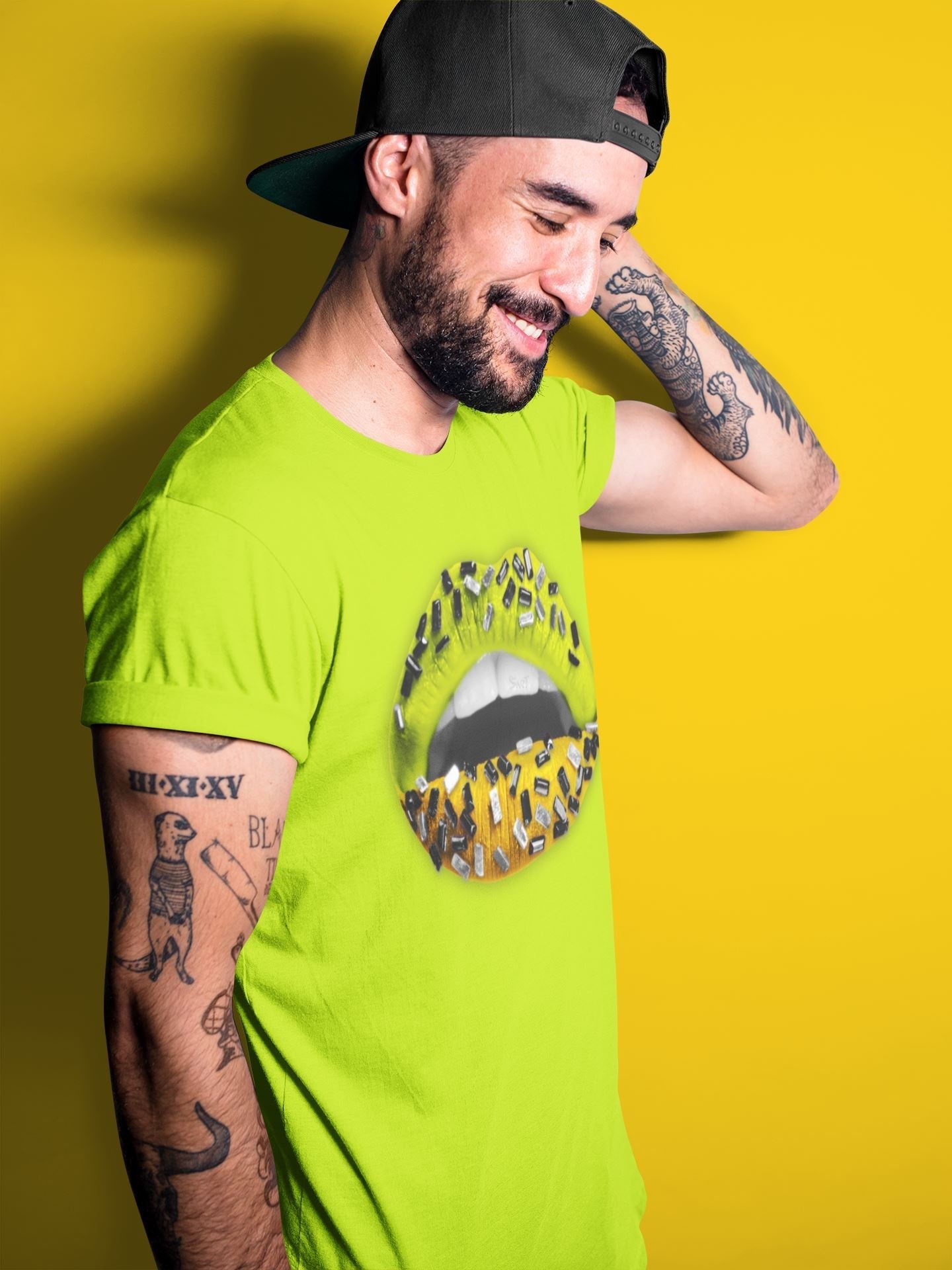 Lips Jewel Unisex Tops - Air Jordan 1 Volt Gold