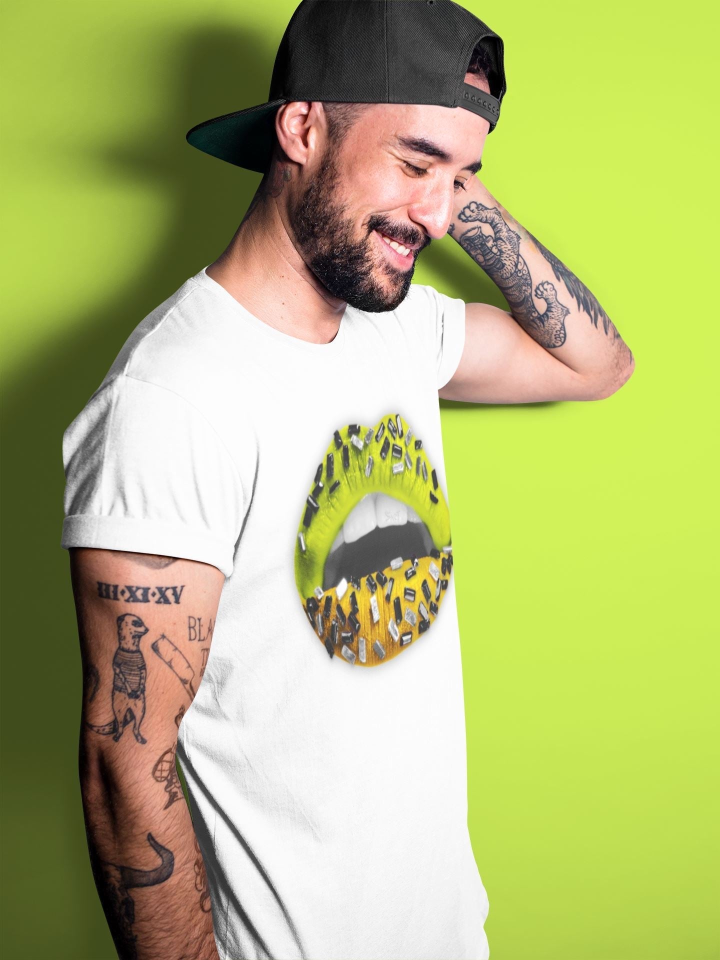 Lips Jewel Unisex Tops - Air Jordan 1 Volt Gold