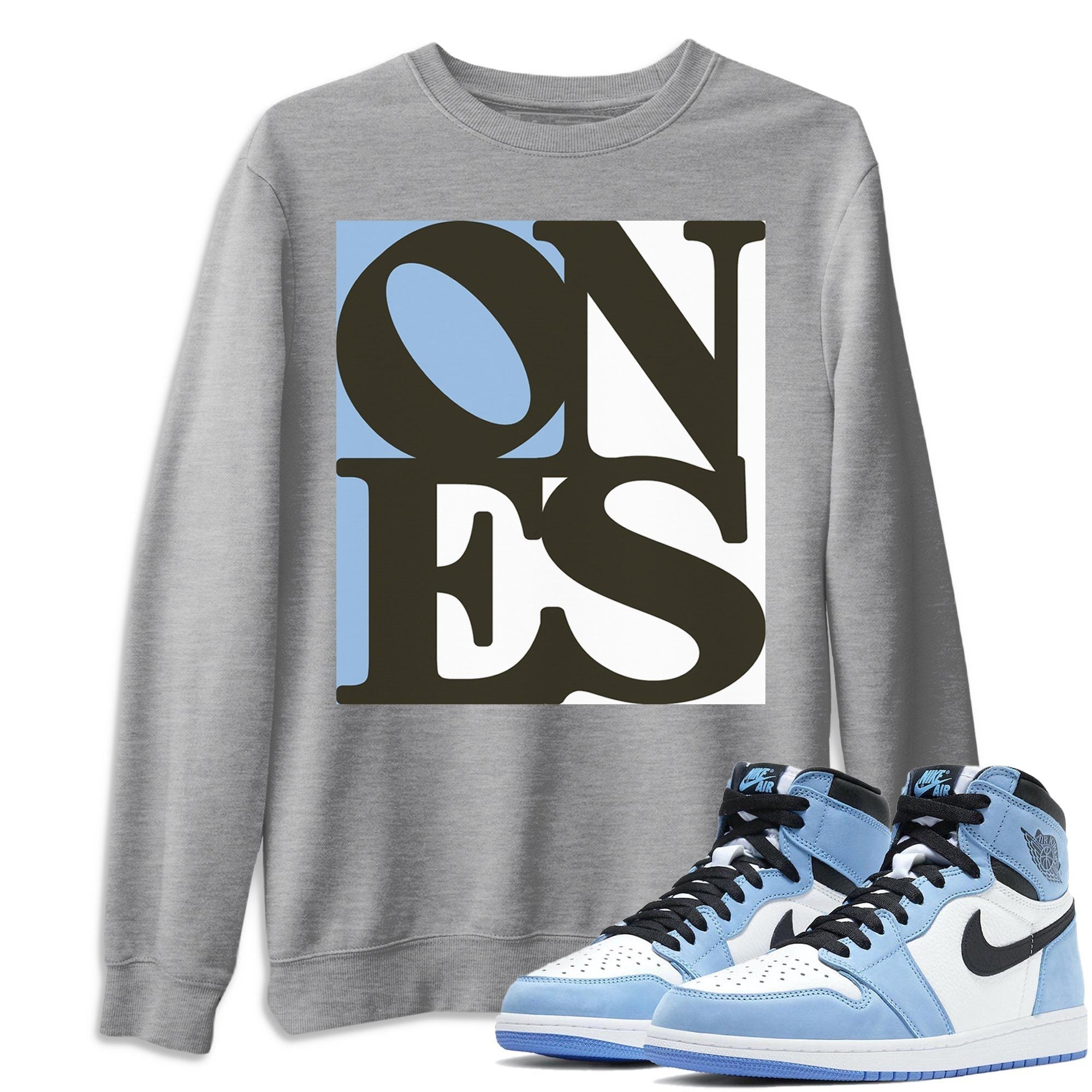 Ones Unisex Tops - Air Jordan 1 University Blue