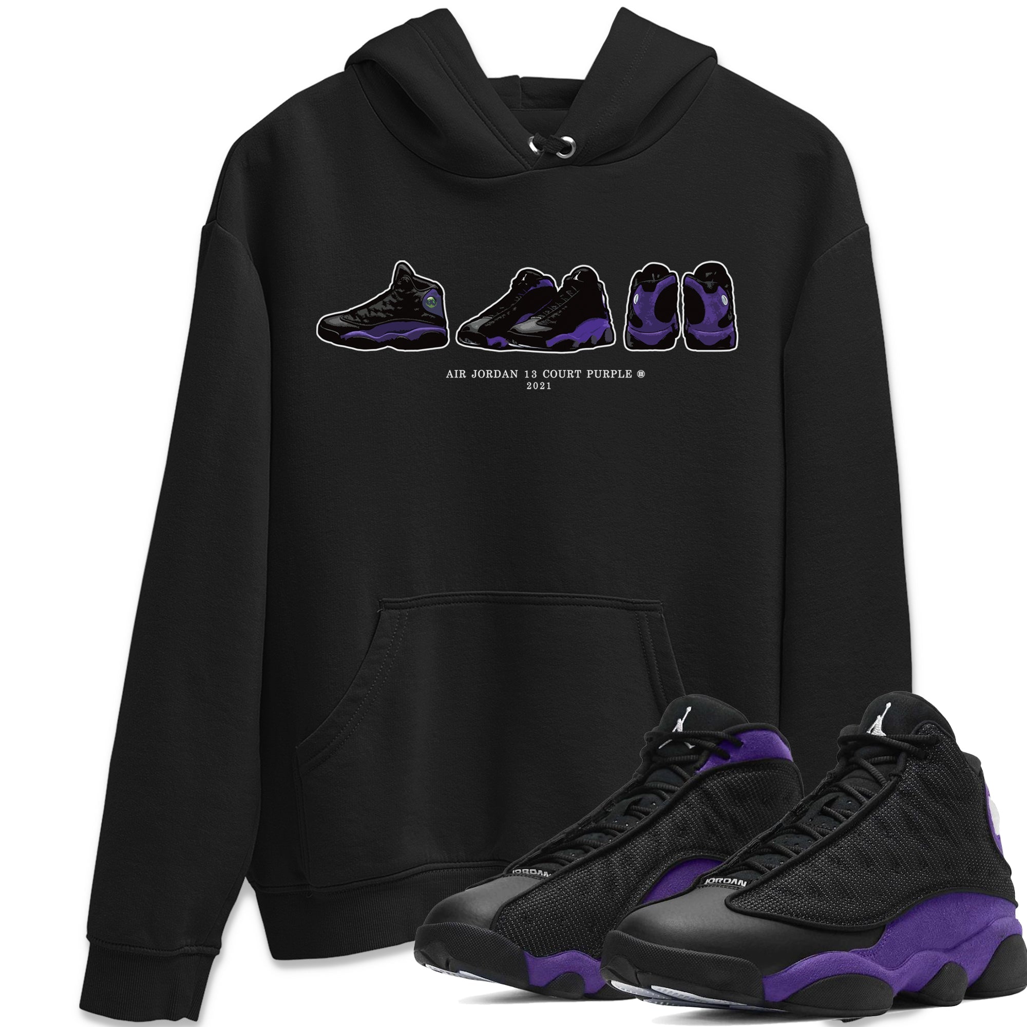 snkmatch Prelude Unisex Tops - Air Jordan 13 Court Purple