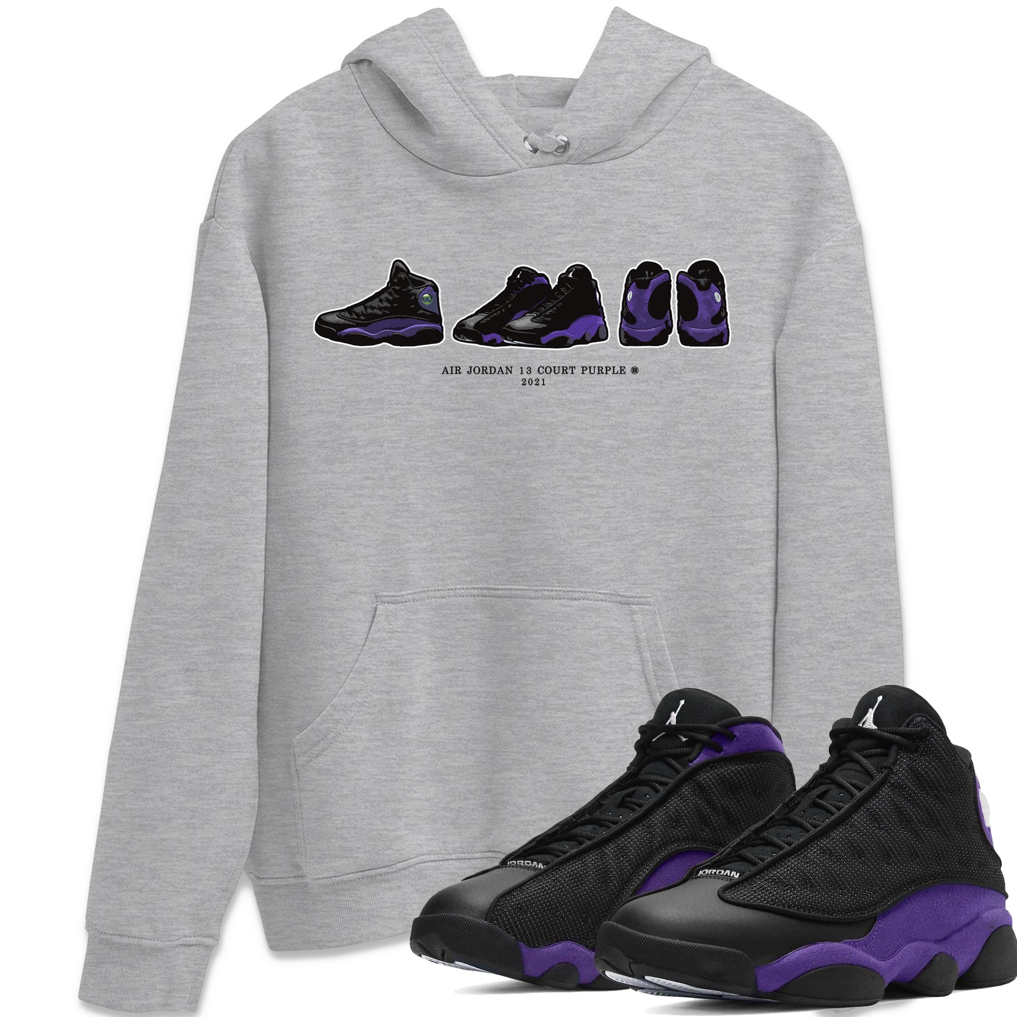 snkmatch Prelude Unisex Tops - Air Jordan 13 Court Purple
