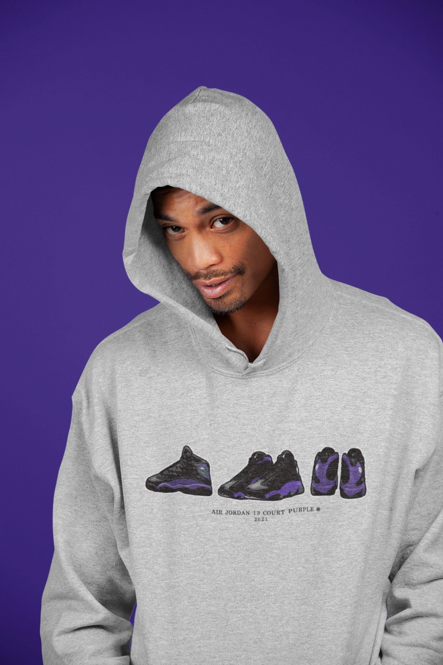 snkmatch Prelude Unisex Tops - Air Jordan 13 Court Purple