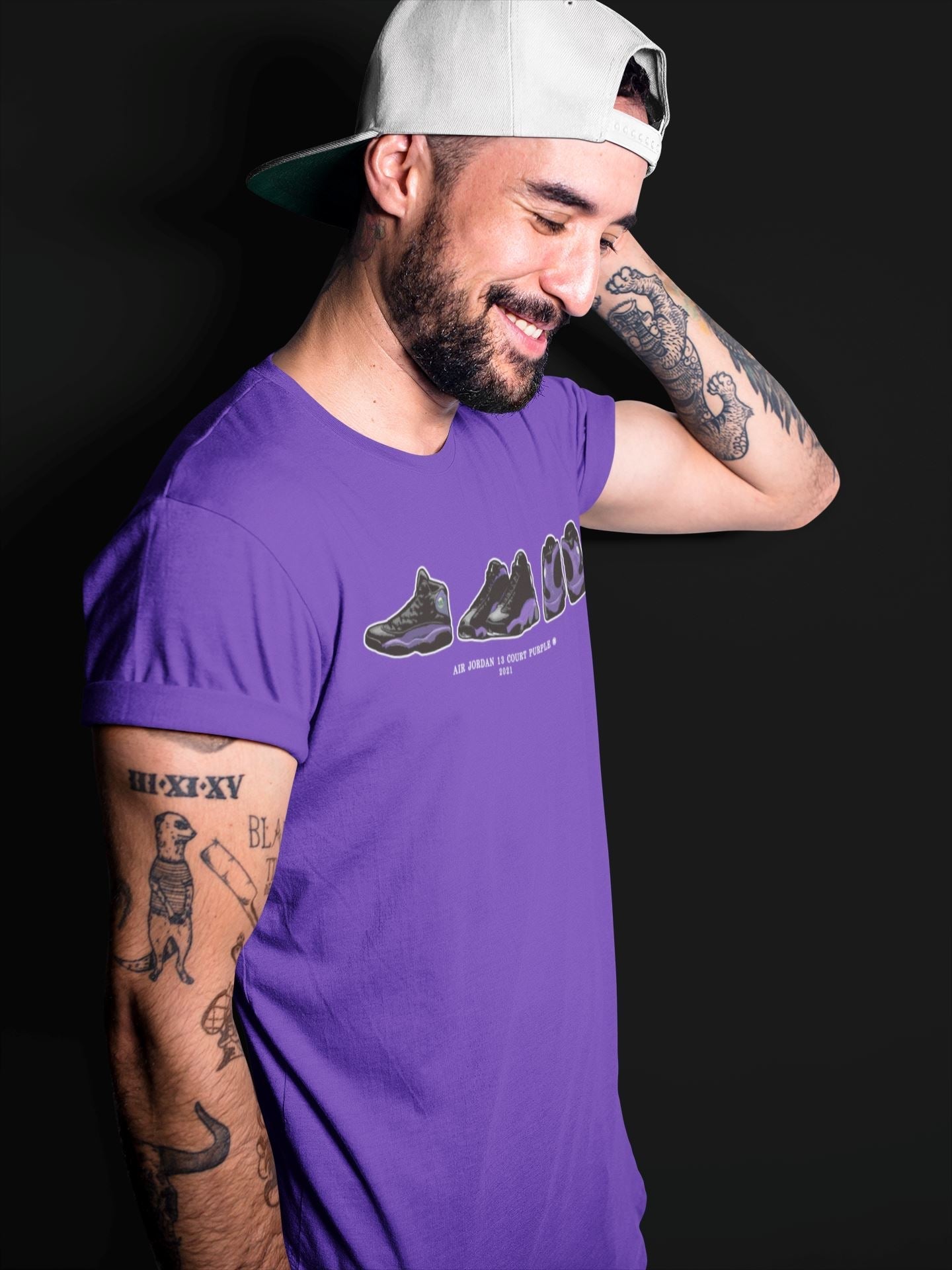 snkmatch Prelude Unisex Tops - Air Jordan 13 Court Purple