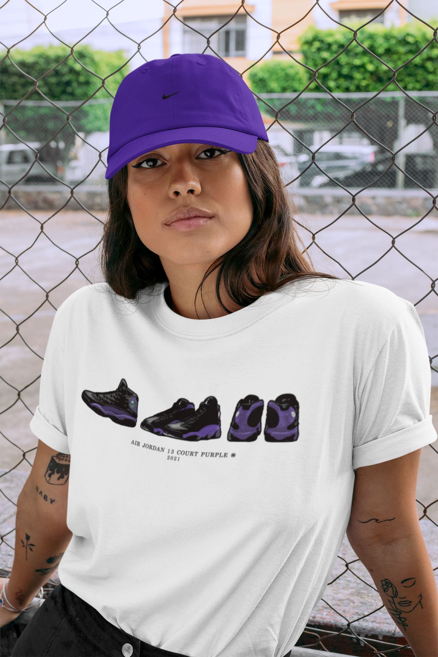 snkmatch Prelude Unisex Tops - Air Jordan 13 Court Purple