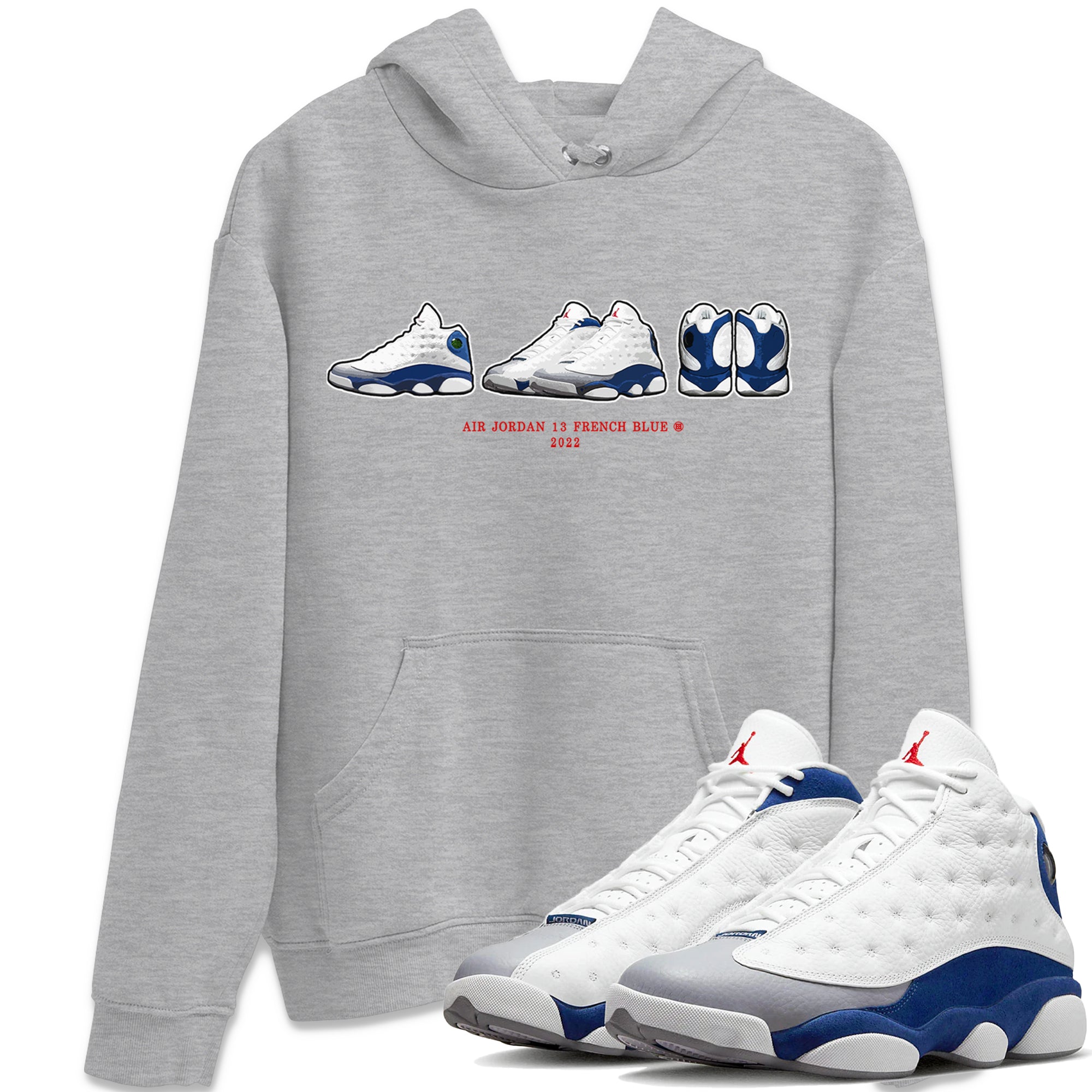 snkmatch Prelude Unisex Tops - Air Jordan 13 French Blue